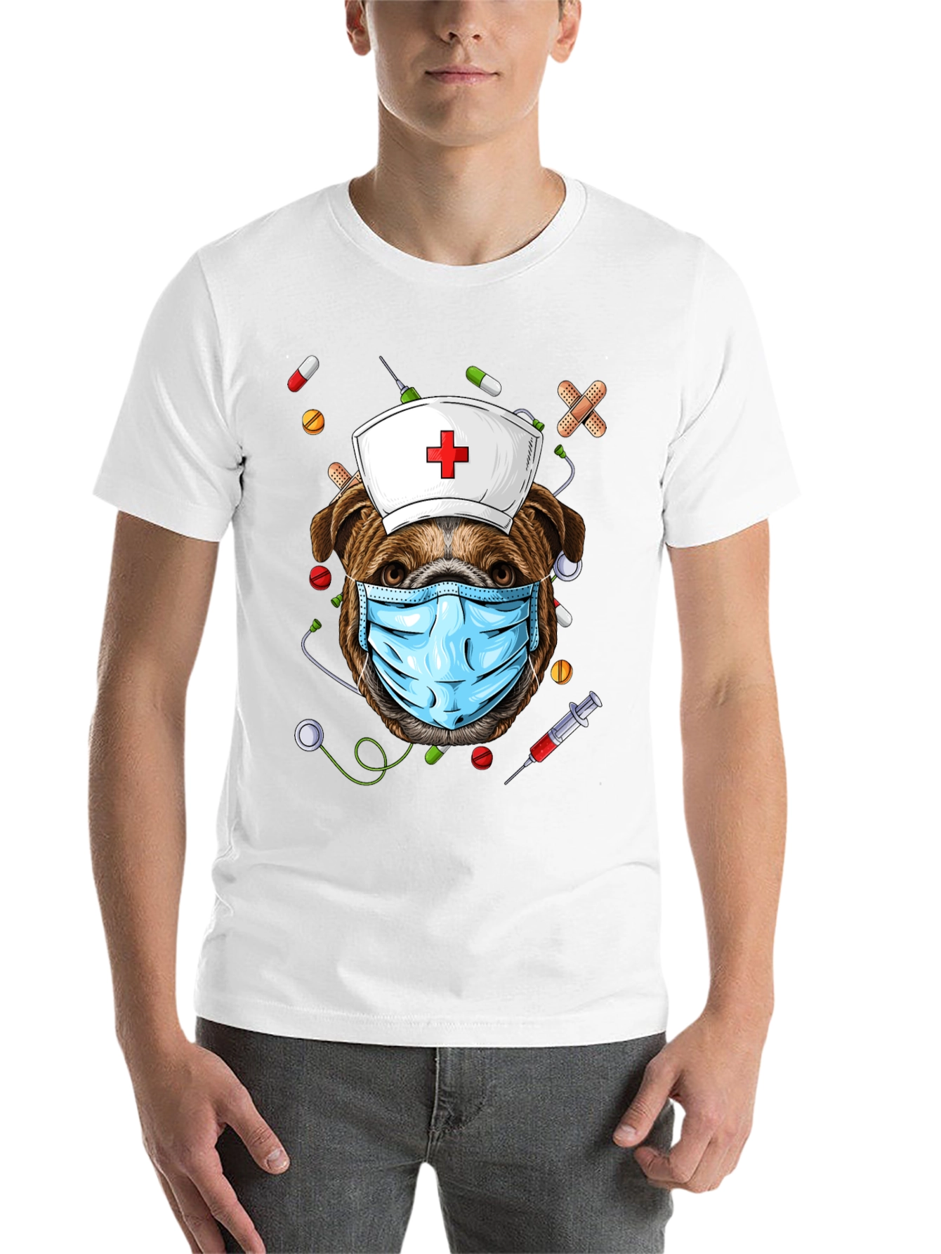 Black Nurse Dog T-Shirt - Healthcare Hero view 14