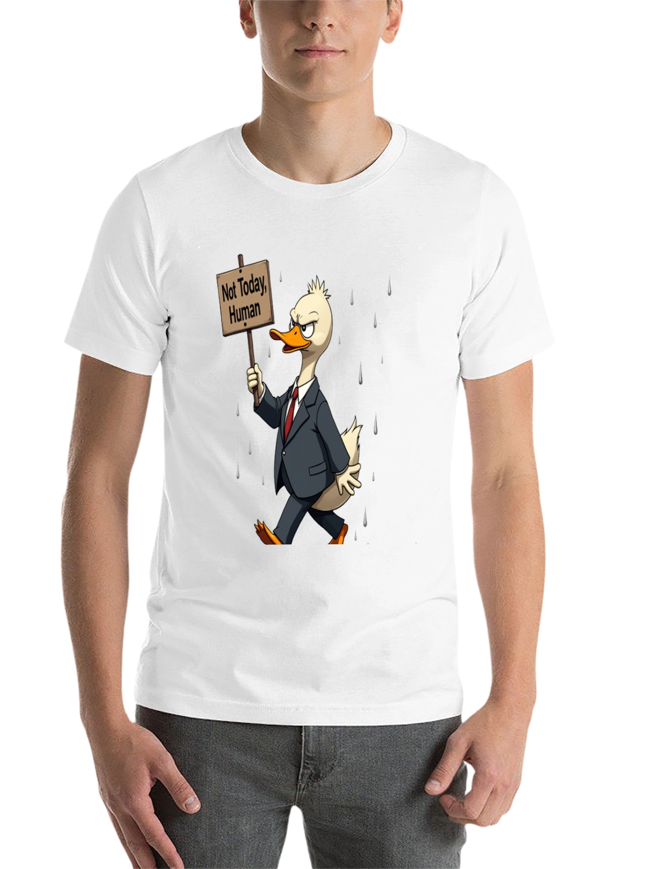 Black Not Today Human T-Shirt - Funny Duck Protest view 14