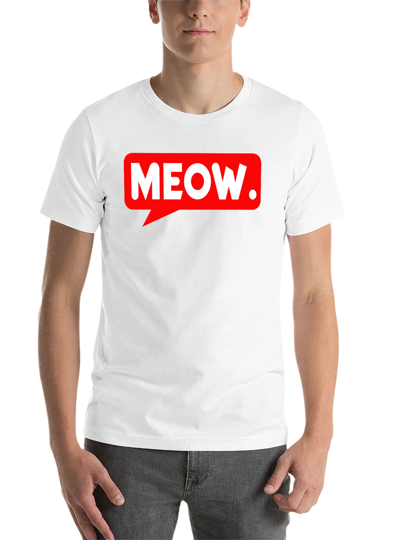 Black Meow Speech Bubble Black T-Shirt view 14