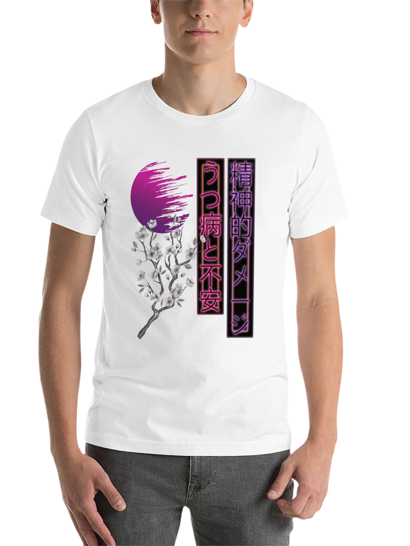 Black Japanese Aesthetic T-Shirt - Vaporwave Style view 14