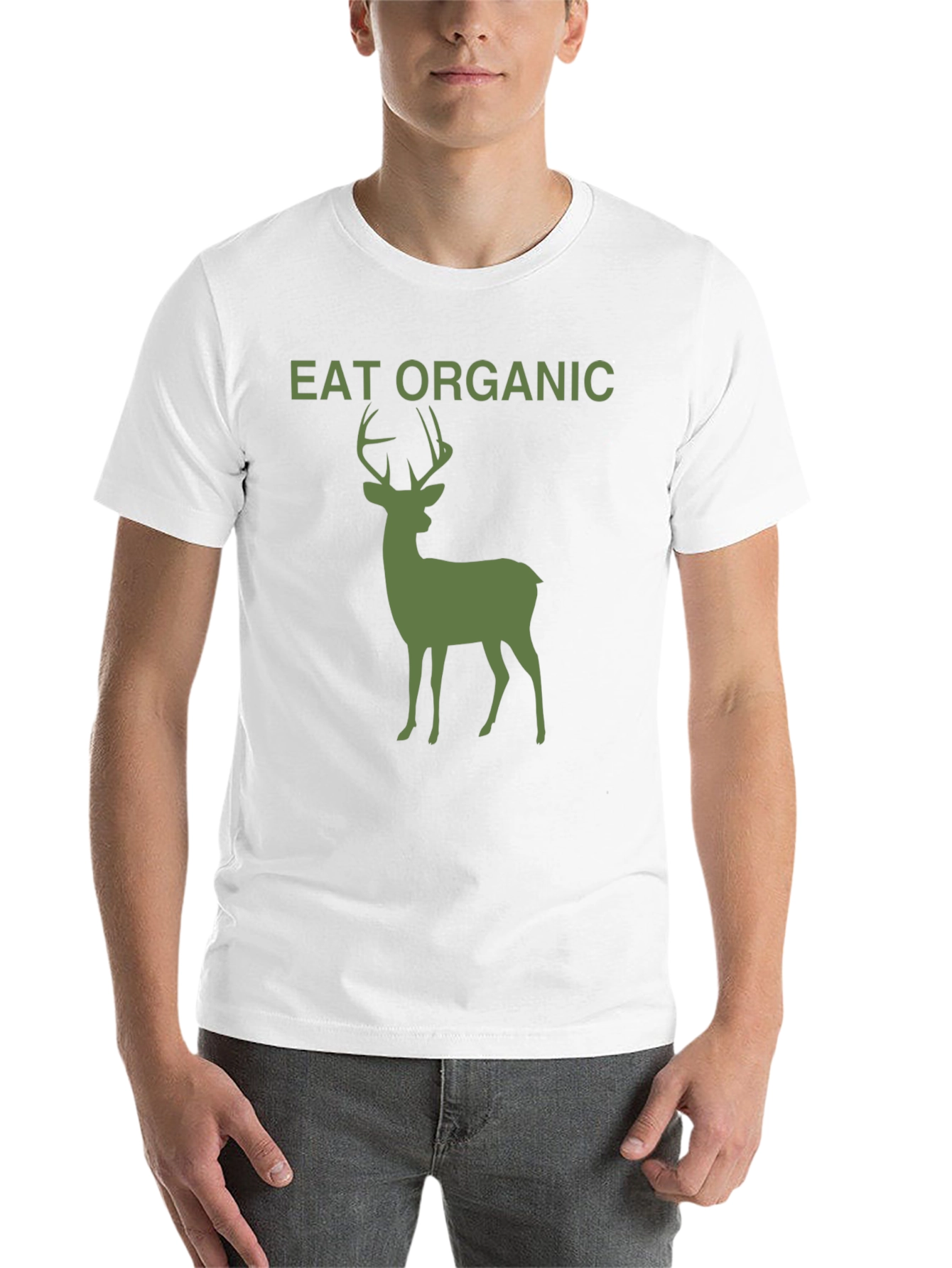 Black Eat Organic Deer Graphic T-Shirt - Black view 14