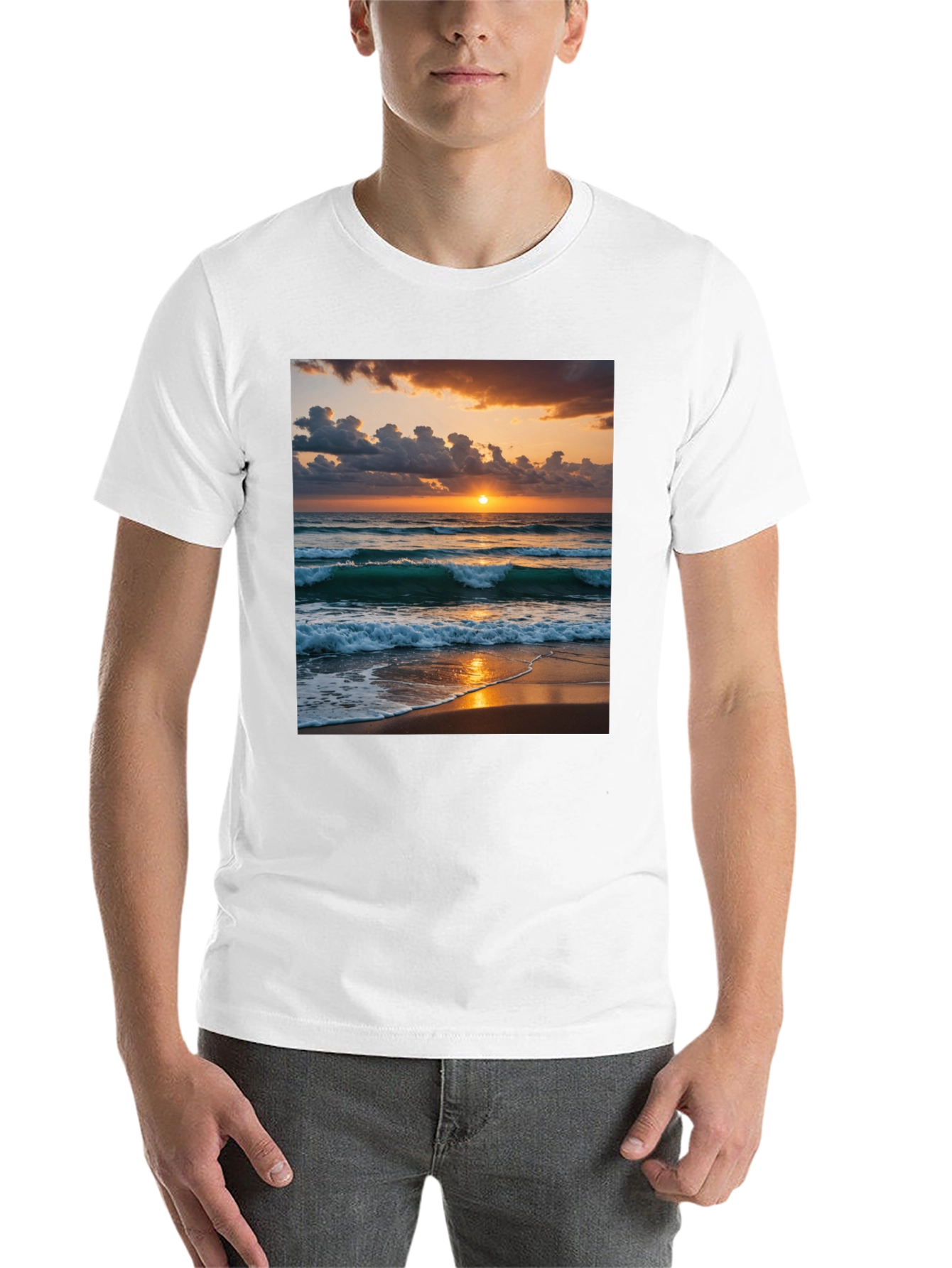 Black Sunset Beach T-Shirt view 14