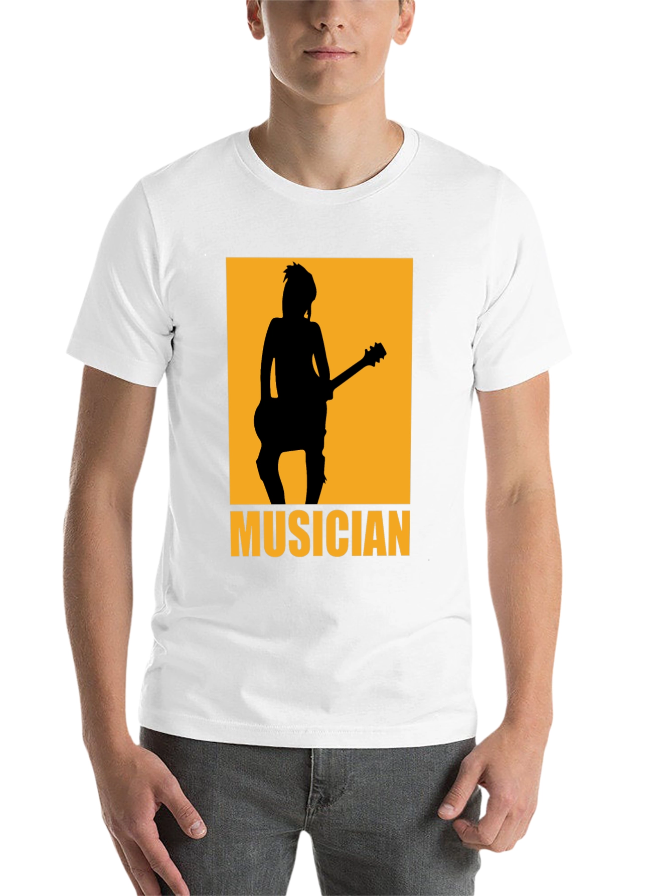 Black Musician Silhouette Graphic T-Shirt - Black view 14