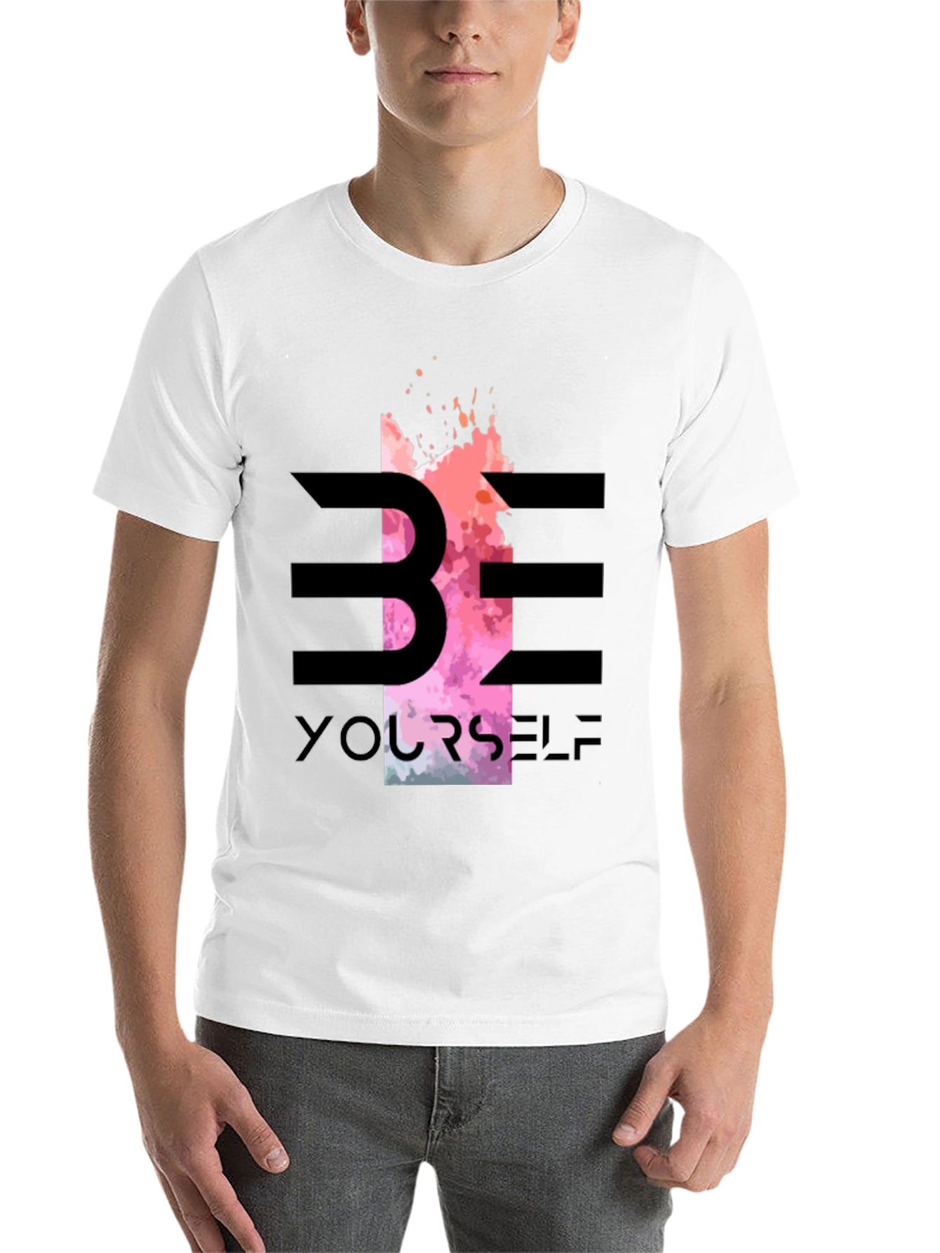 Black Be Yourself Graphic Tee - Stylish Black T-Shirt view 14