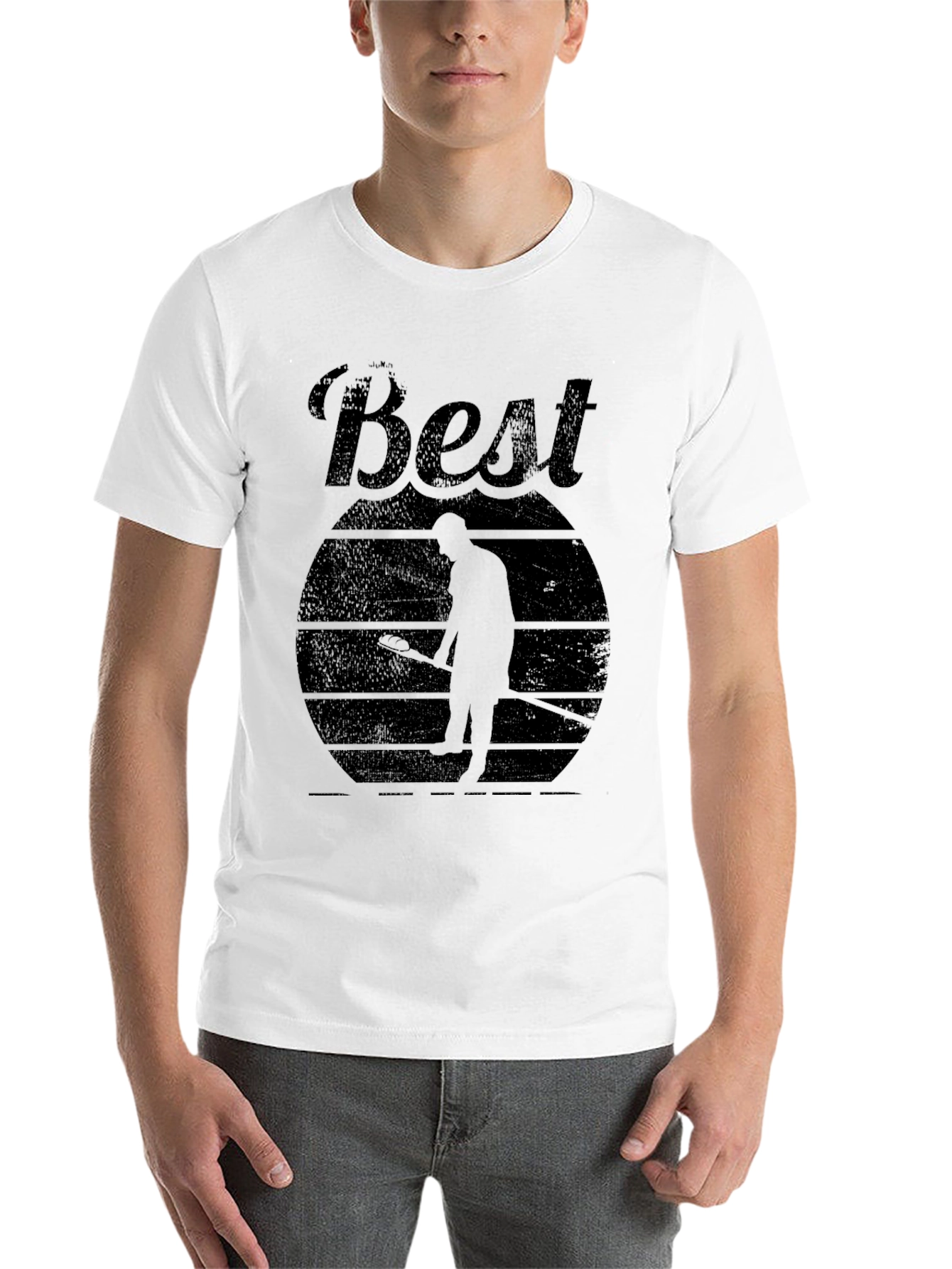 Black Best Curling Ever! Men's Black T-Shirt view 14