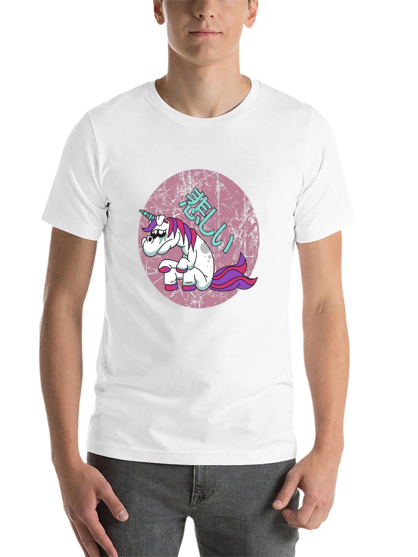 Black Sad Unicorn T-Shirt - Anime Graphic Tee view 14