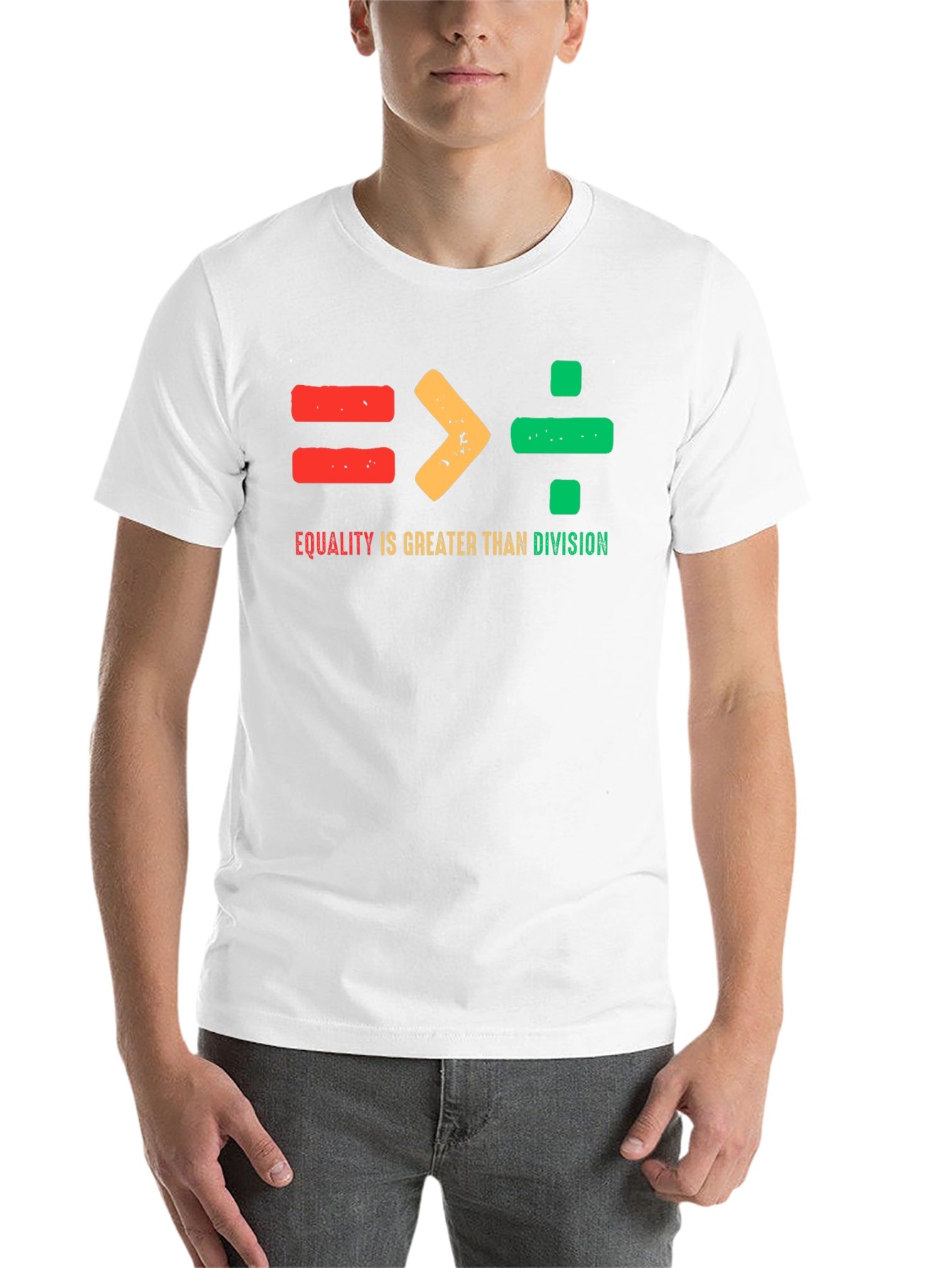 Black Equality is Greater Than Division T-Shirt view 14