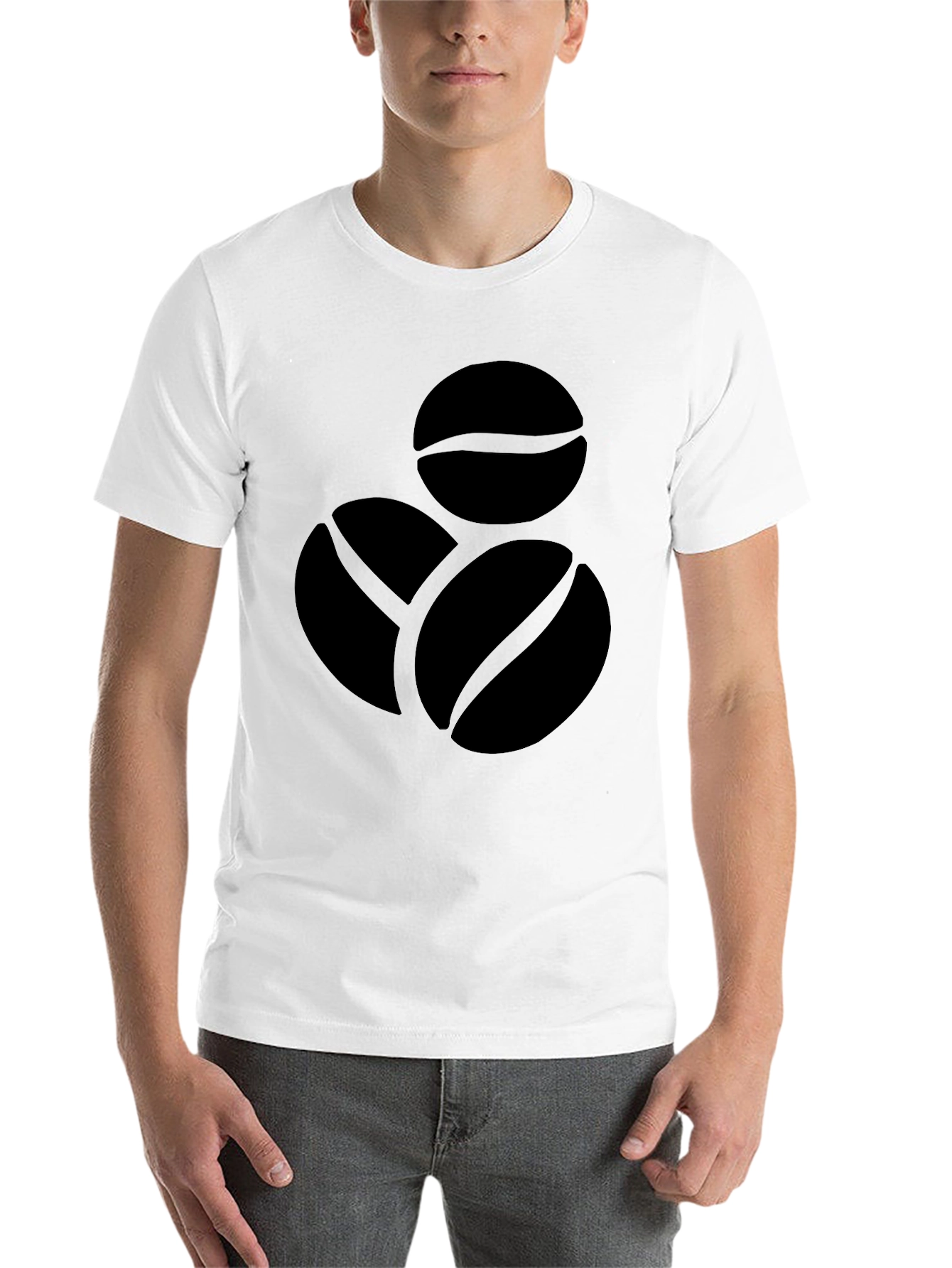 Black Coffee Bean Graphic Tee - Black Cotton Shirt view 14