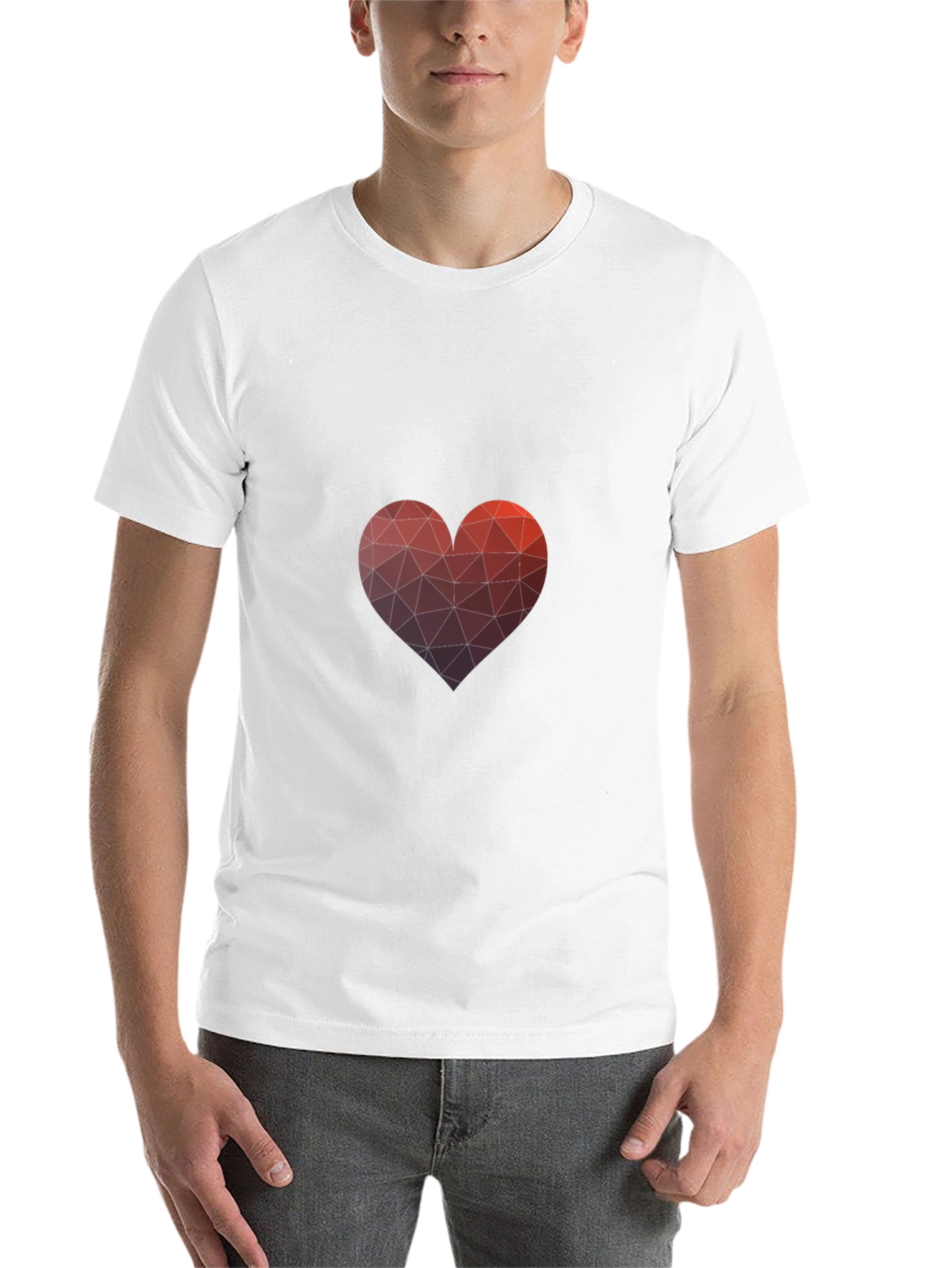 Black Geometric Heart Graphic Black T-Shirt view 14