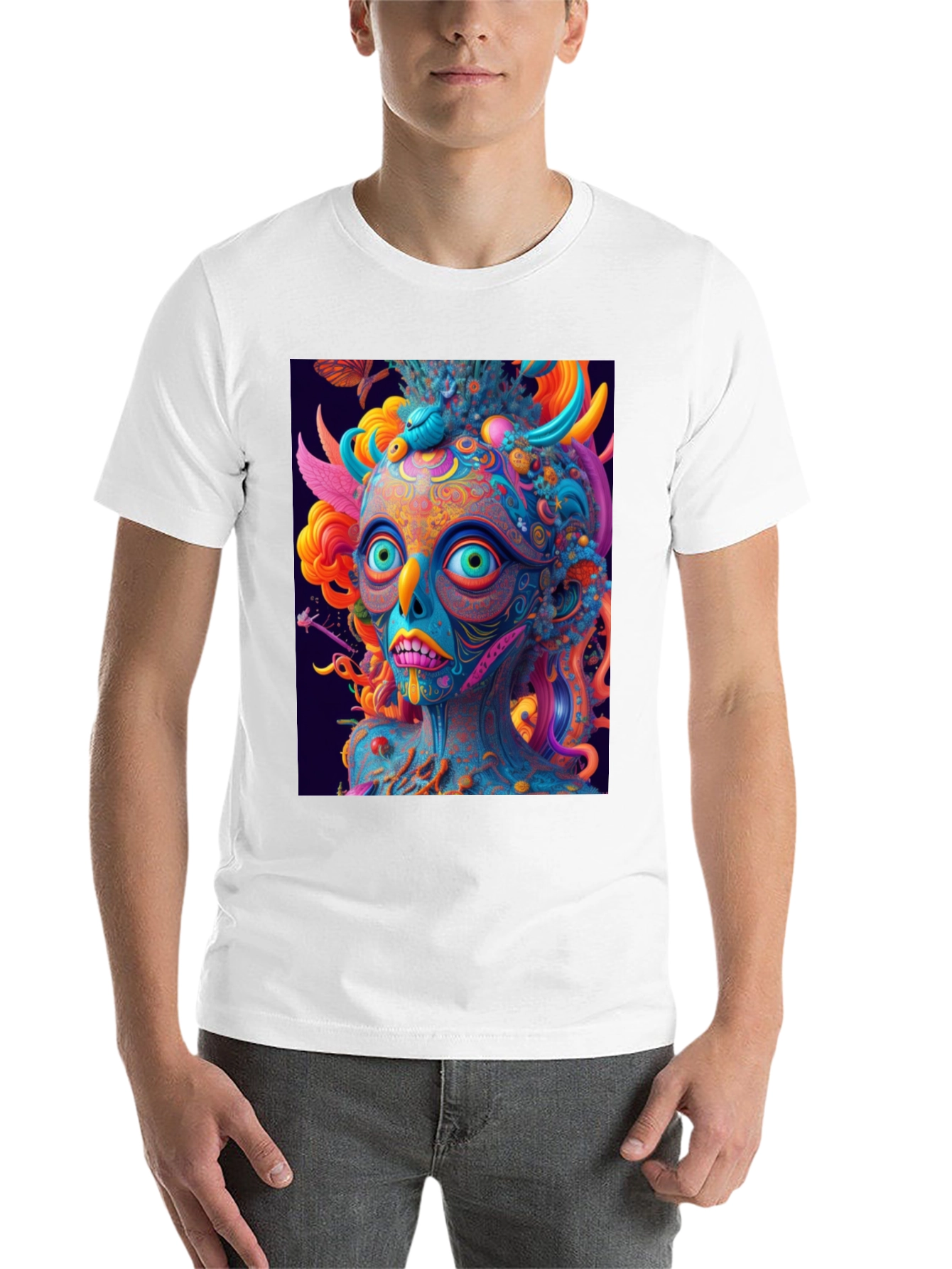 Black Psychedelic Art T-Shirt - Vivid Graphic Tee view 14
