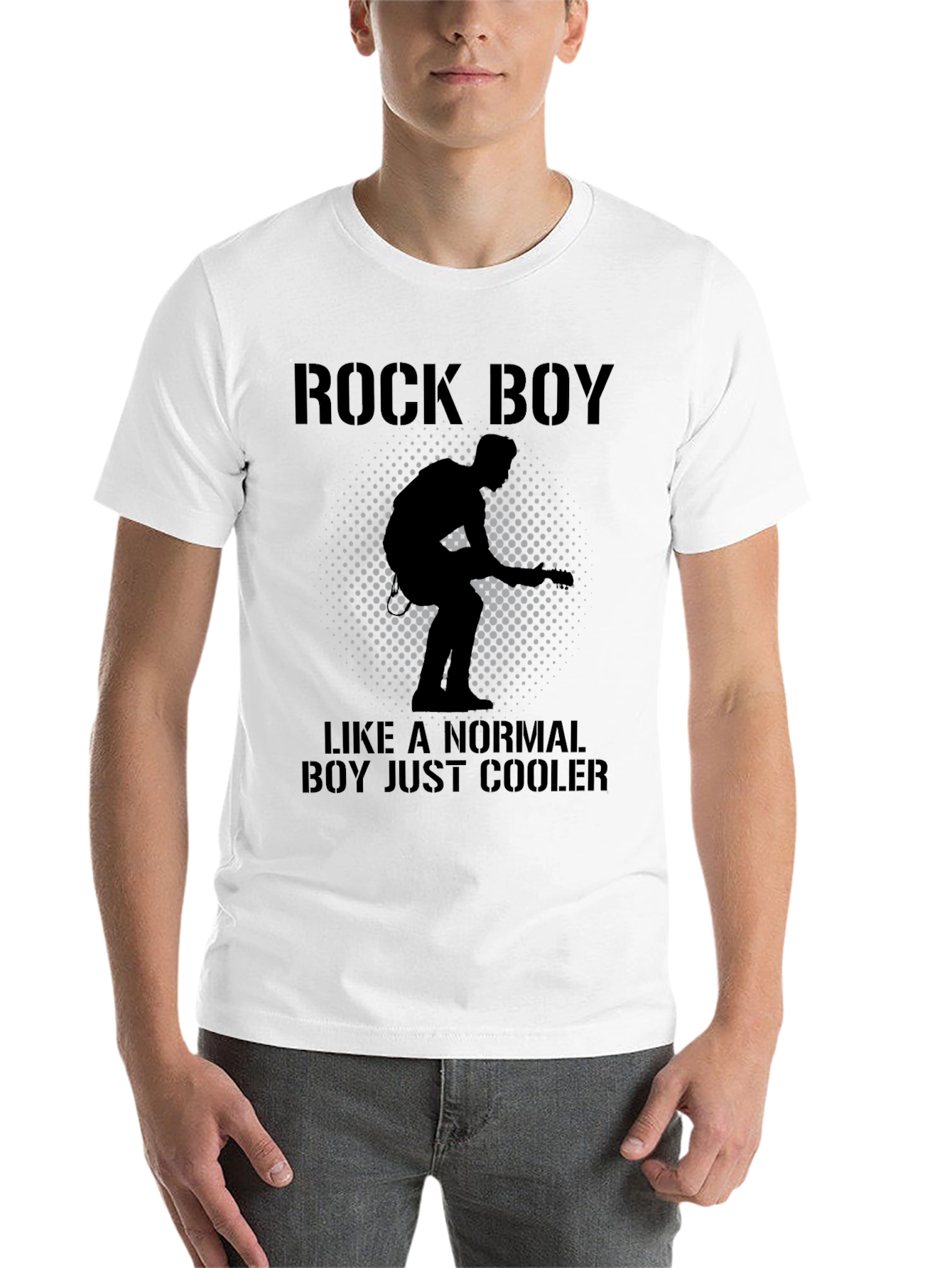 Black Rock Boy Tee - Cool Guitarist Design view 14