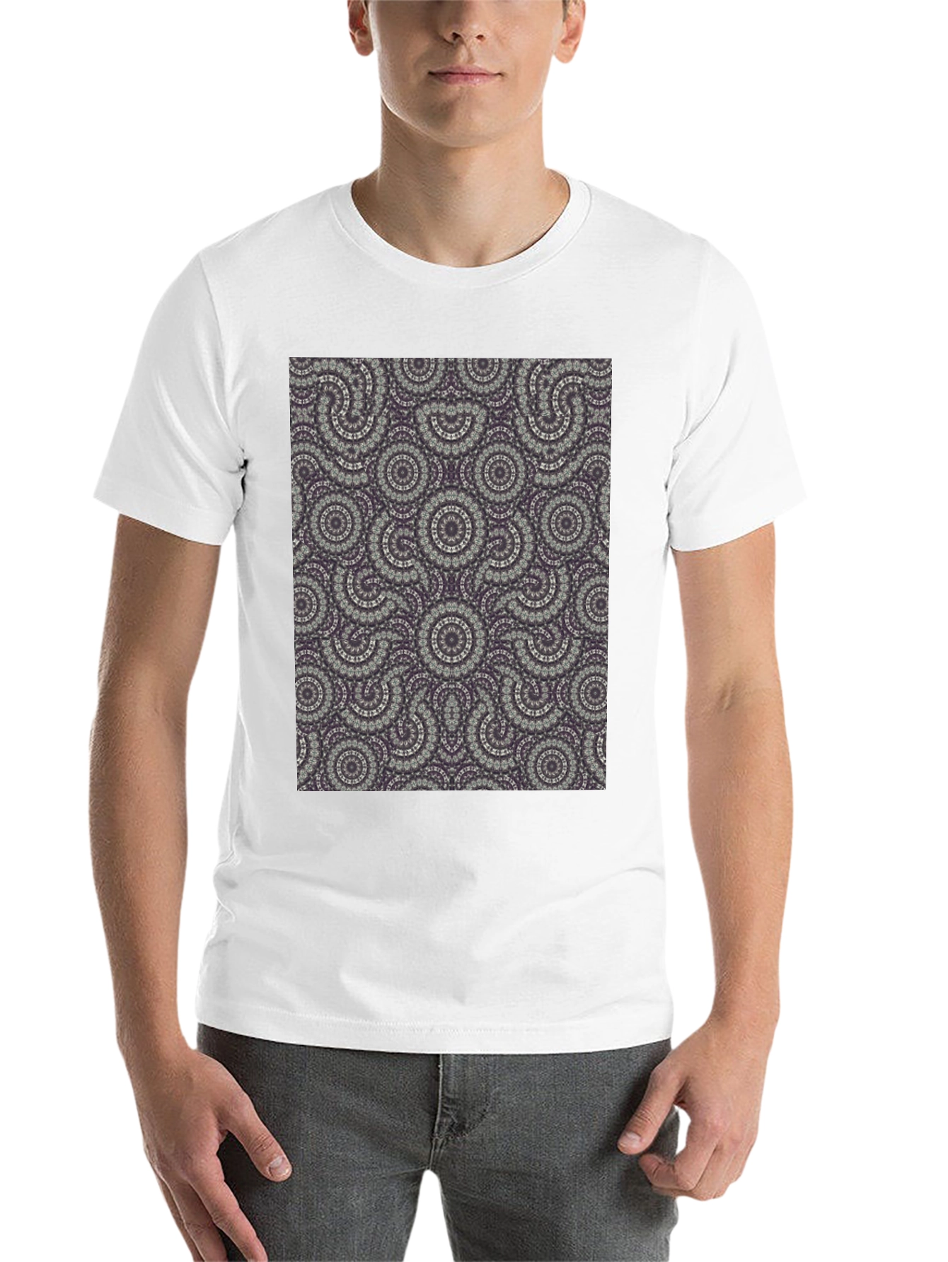 Black Patterned Tee: Unique Graphic Print view 14