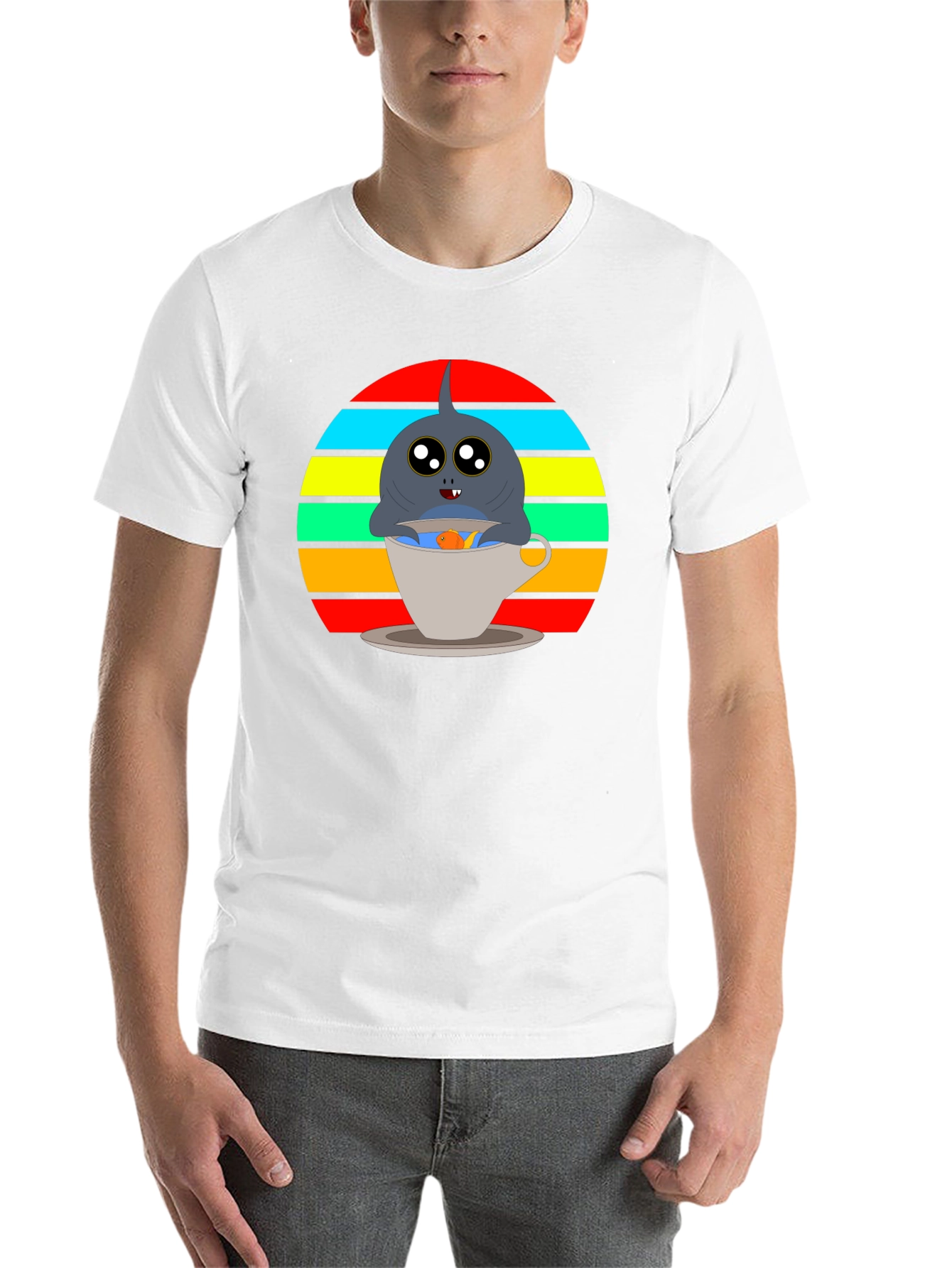 Black Shark in Teacup Graphic Tee - Cute & Fun view 14
