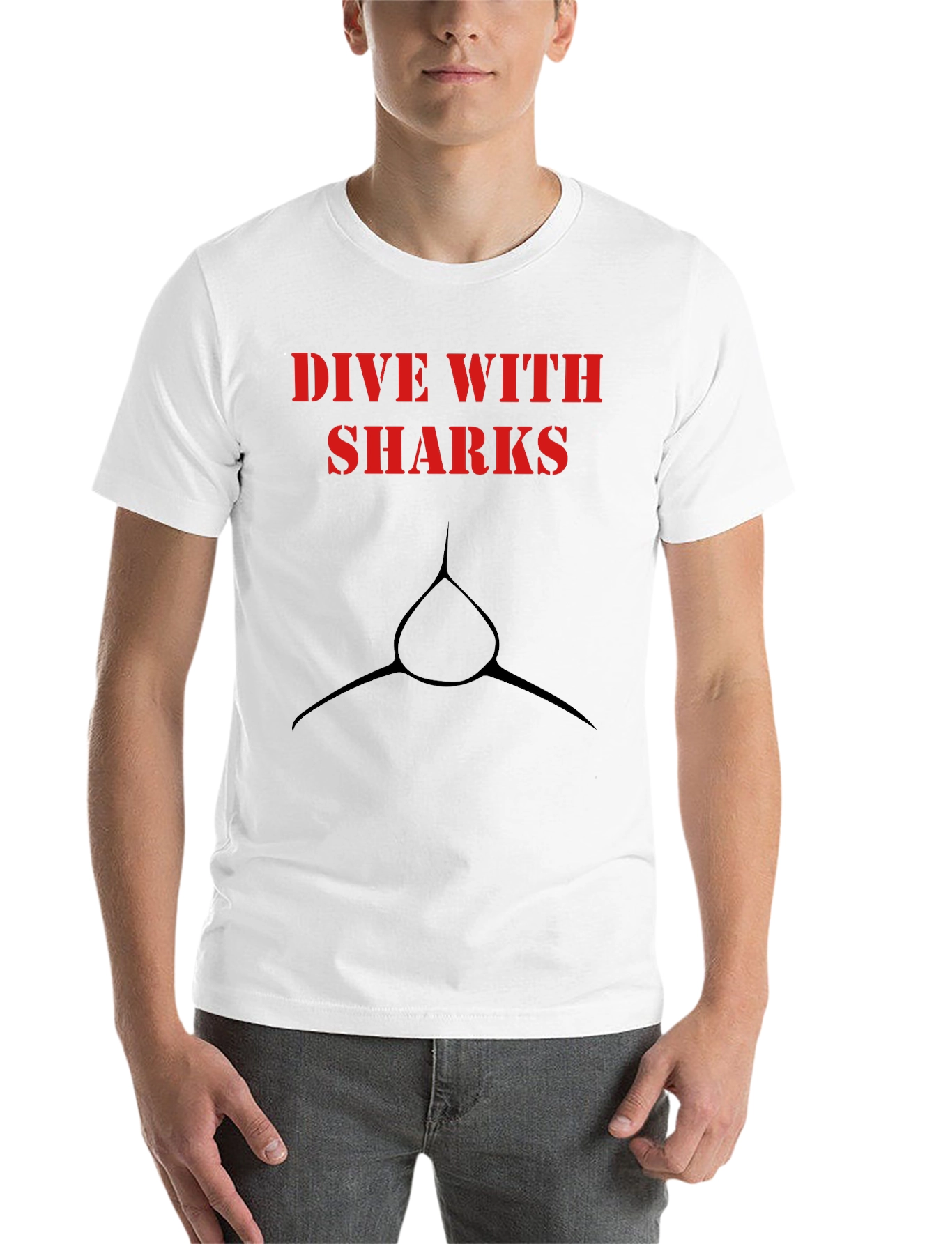 Dive With Sharks Graphic Tee - Mens Black T-Shirt - 14