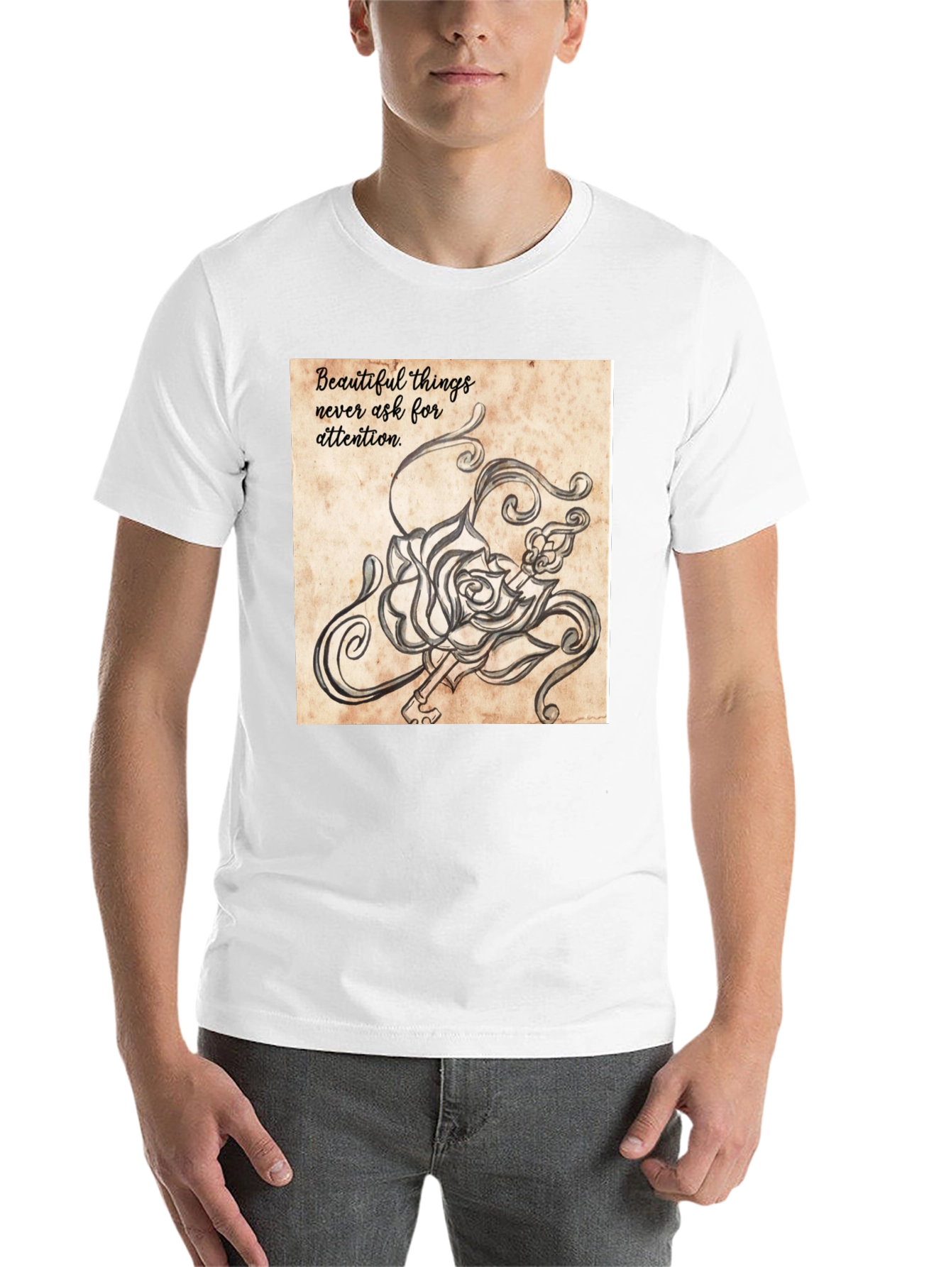 Black Rose and Key Graphic Tee view 14