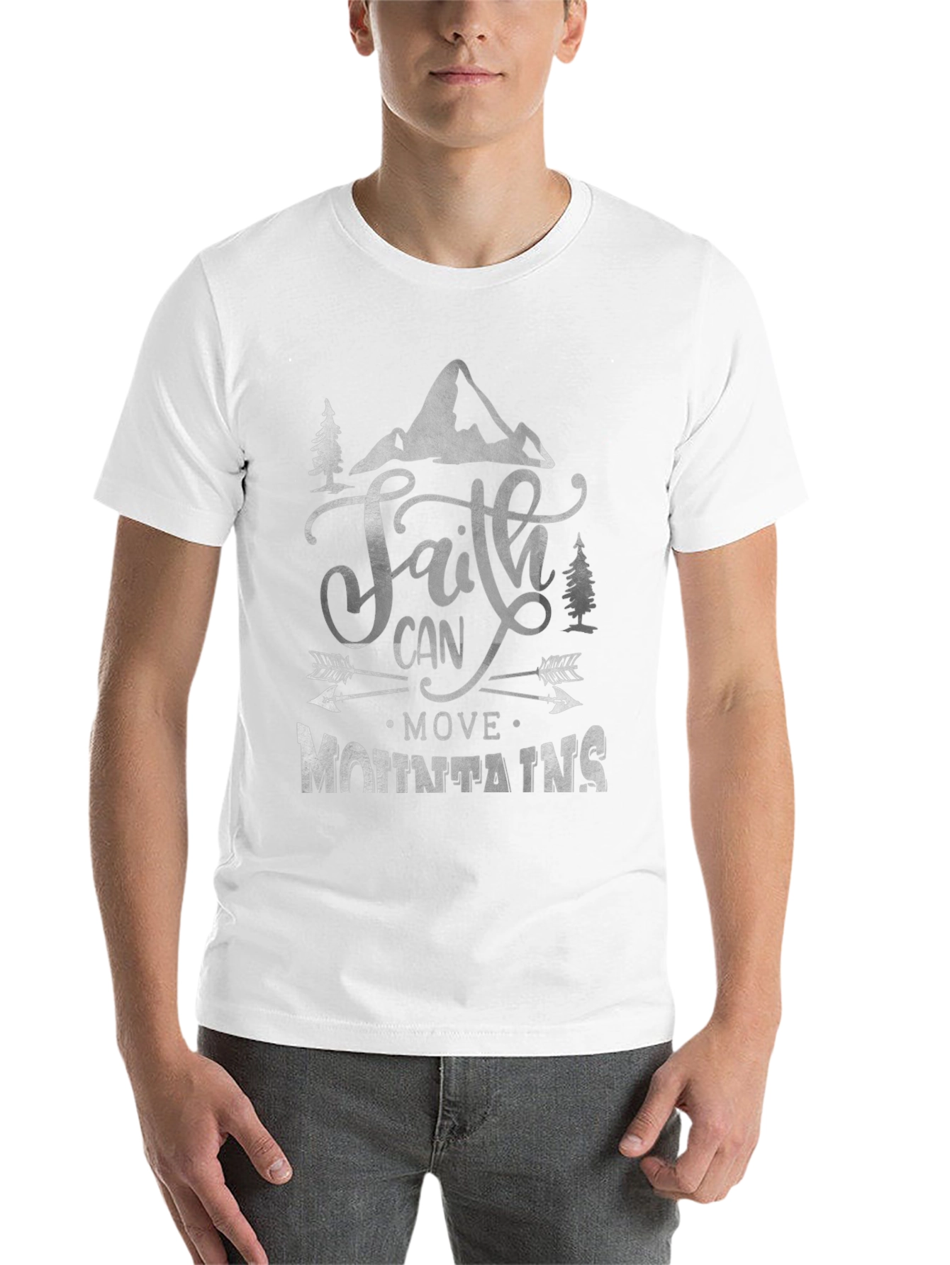 Black Faith Can Move Mountains Graphic Tee - Unisex view 14
