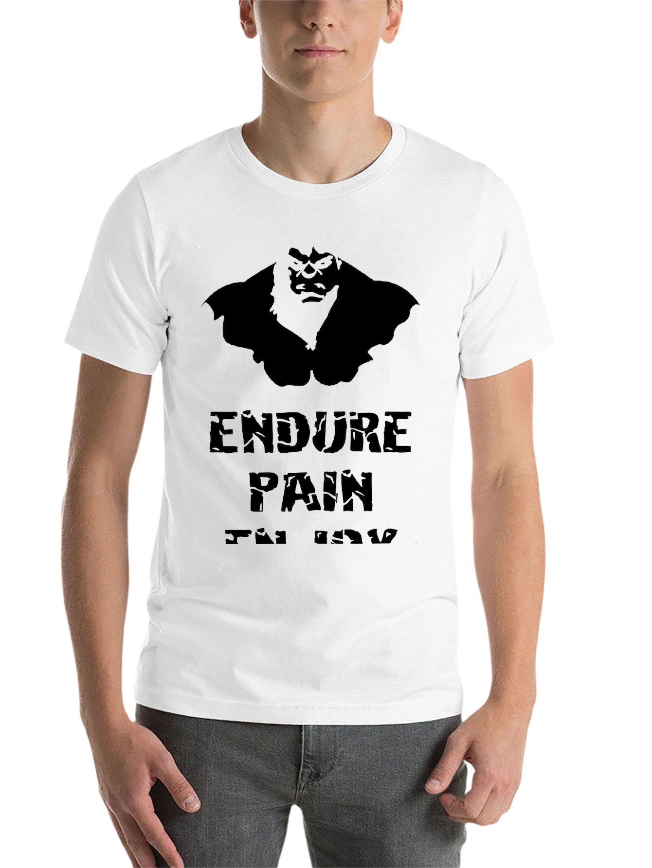 Black Endure Pain T-Shirt - Gorilla Graphic view 14