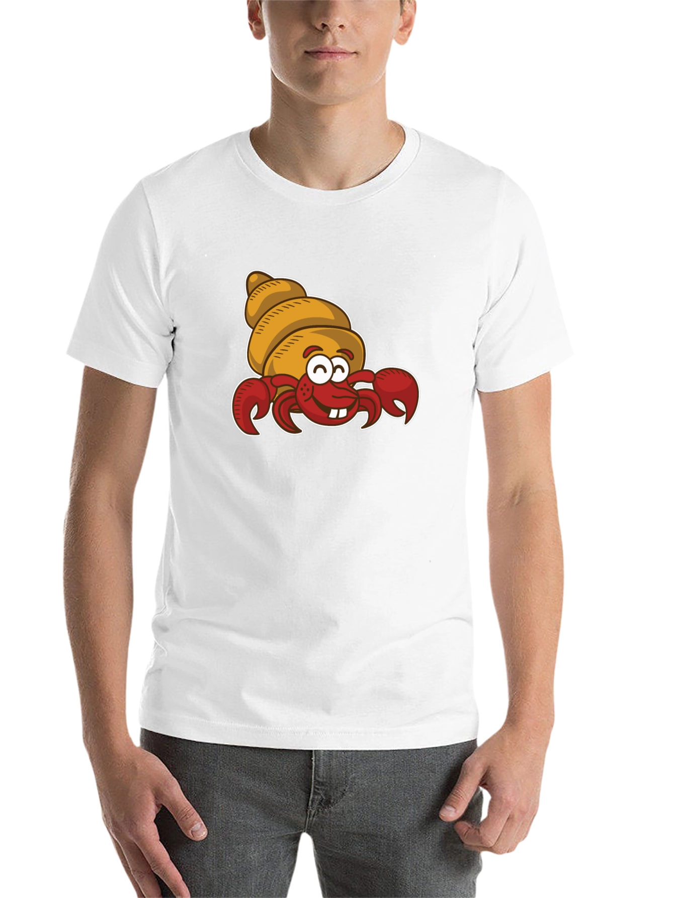 Black Cartoon Hermit Crab Graphic T-Shirt view 14
