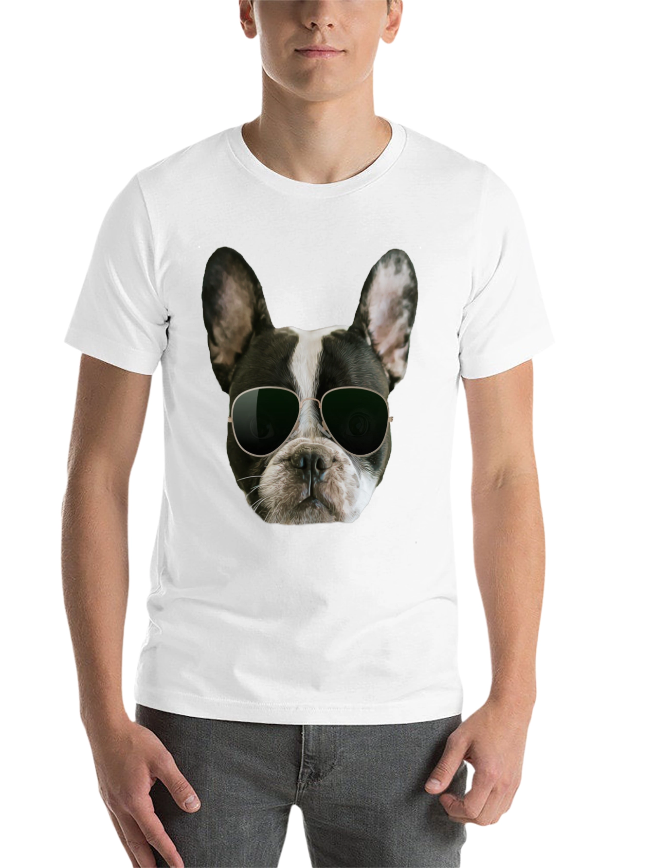 Black Cool Dog Graphic T-Shirt - Black Cotton Blend view 14