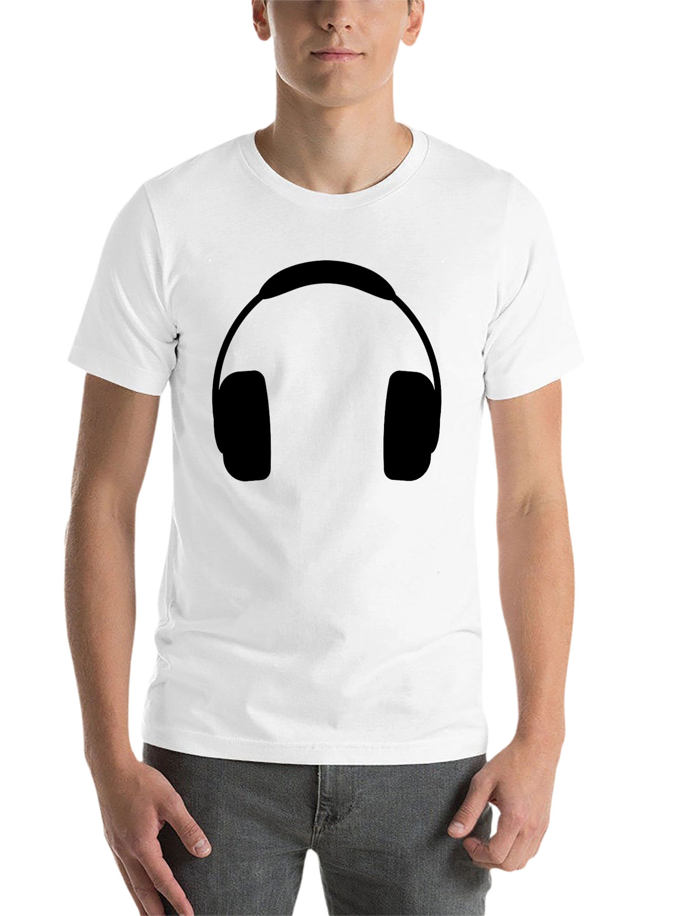 Black Headphone Graphic Black T-Shirt view 14