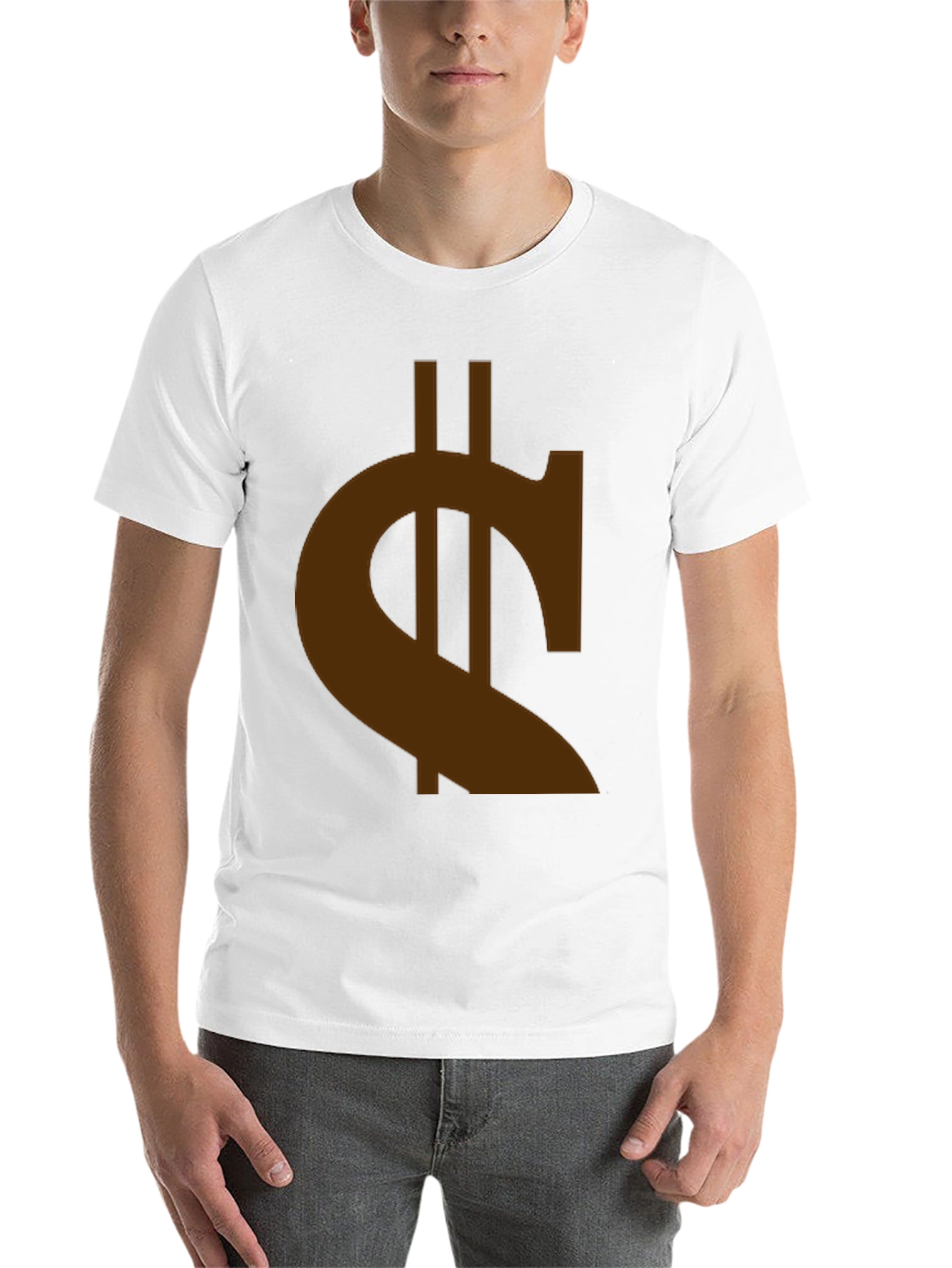 Black Black T-Shirt with Brown Currency Symbol Graphic view 14