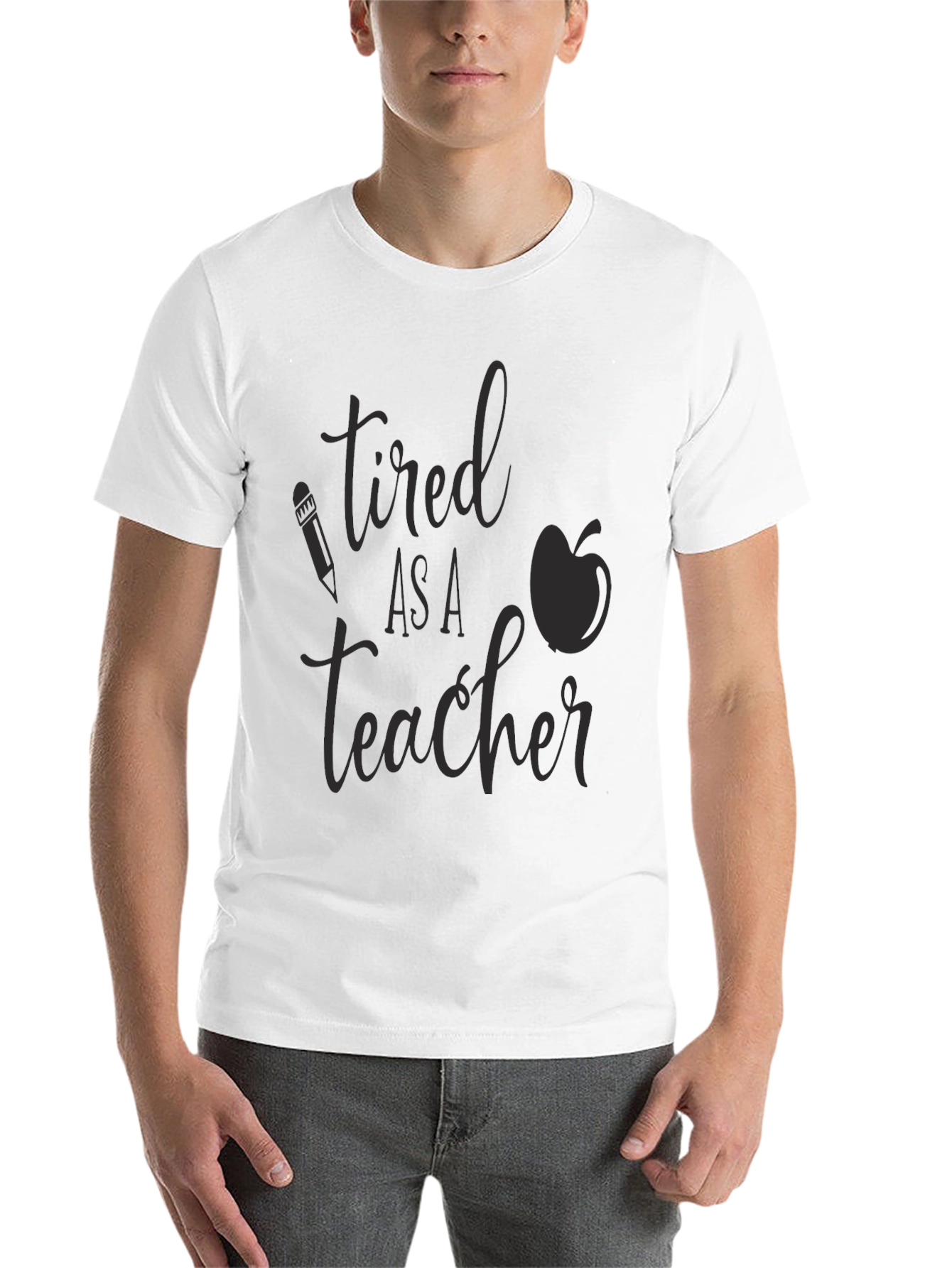 Black Tired As a Teacher Graphic Tee view 14