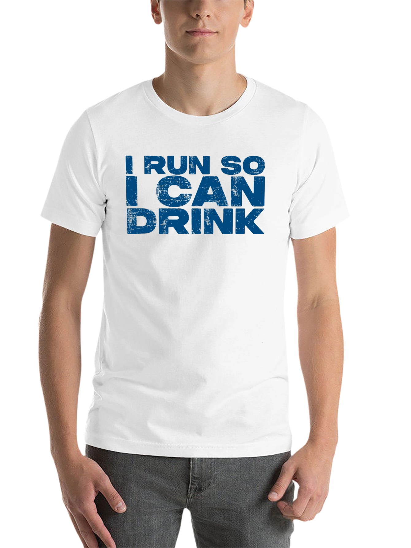 Black I Run So I Can Drink Funny Graphic T-Shirt view 14