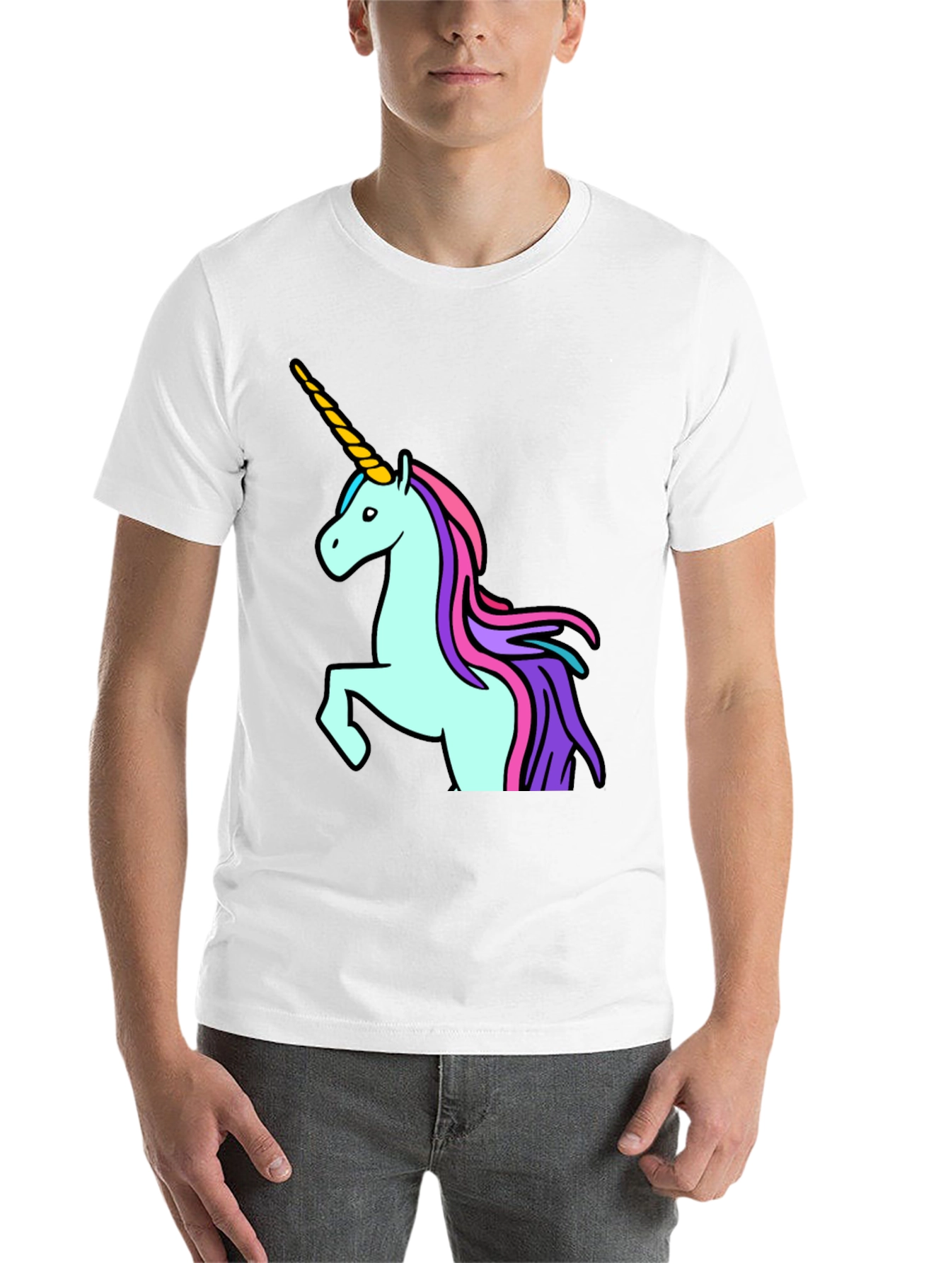 Black Unicorn Graphic Tee - Black Cotton T-Shirt view 14