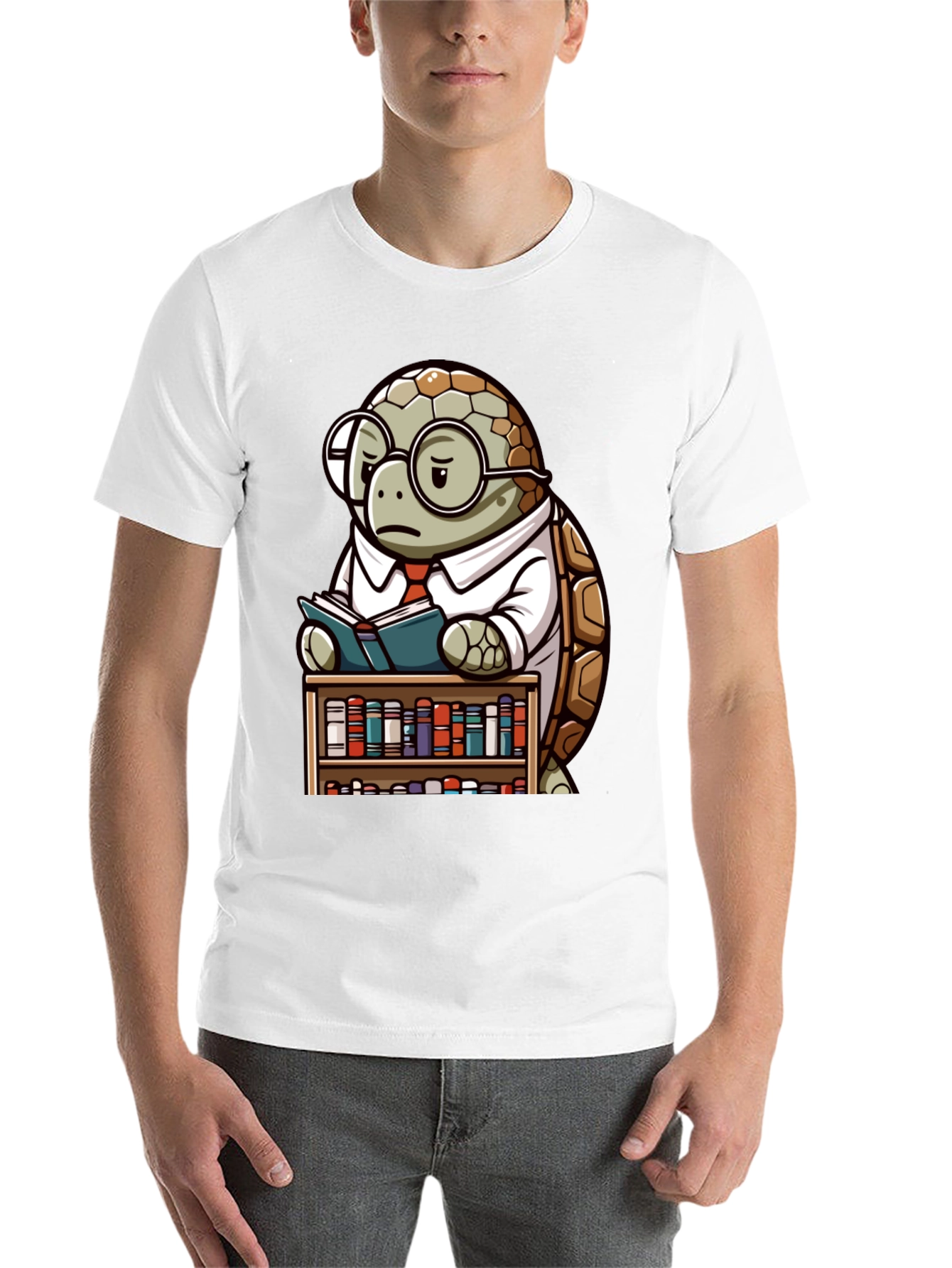 Black Smart Turtle Graphic T-Shirt - Book Lover Tee view 14