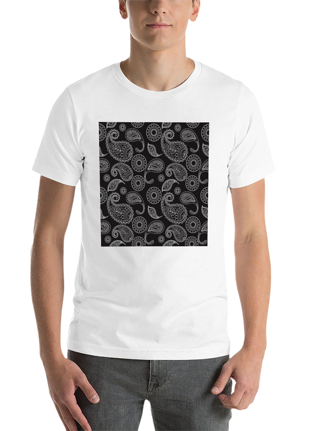 Black Black Paisley Print T-Shirt view 14