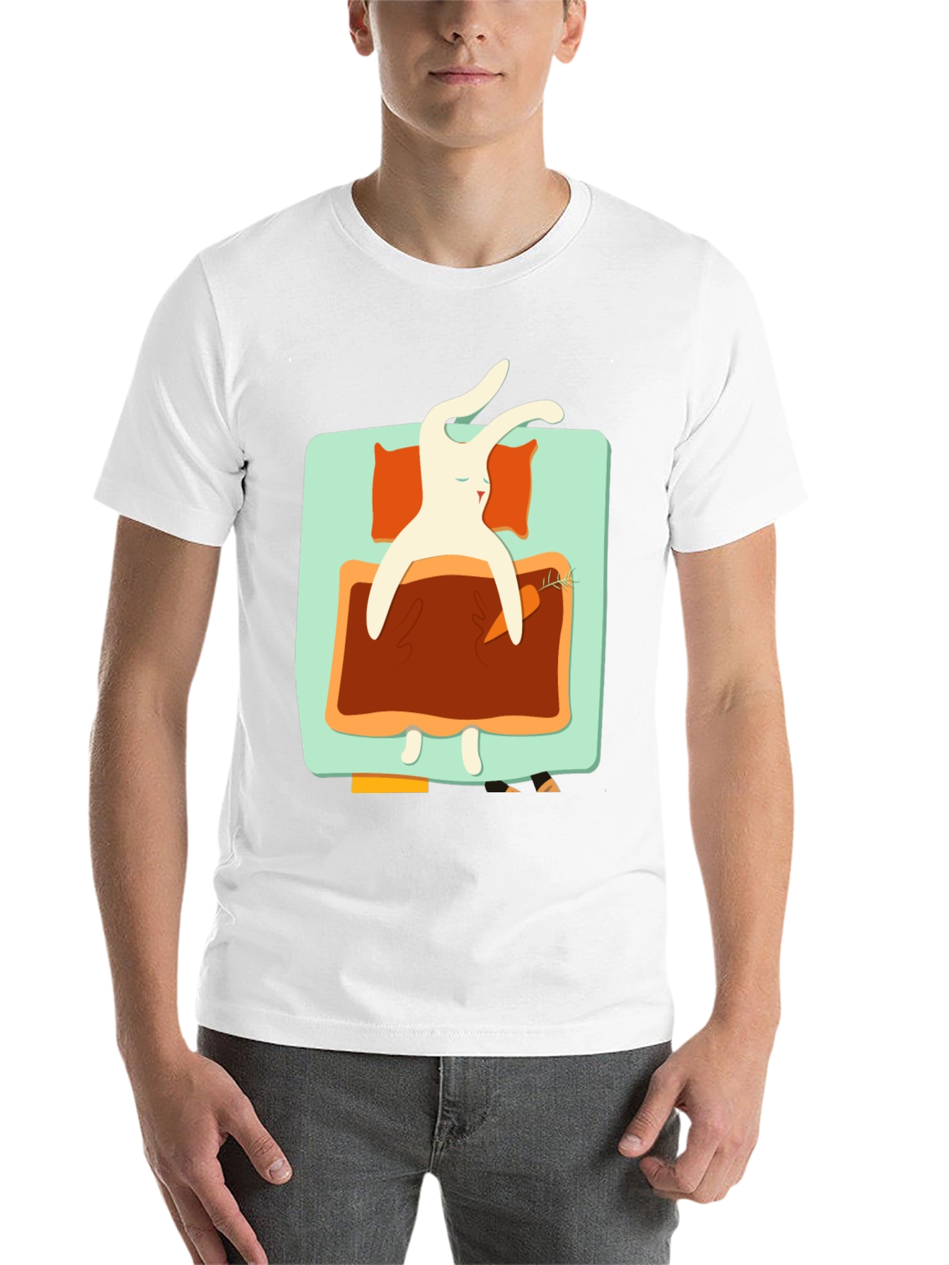 Sleeping Rabbit Graphic T-Shirt - Cozy & Cute - 14
