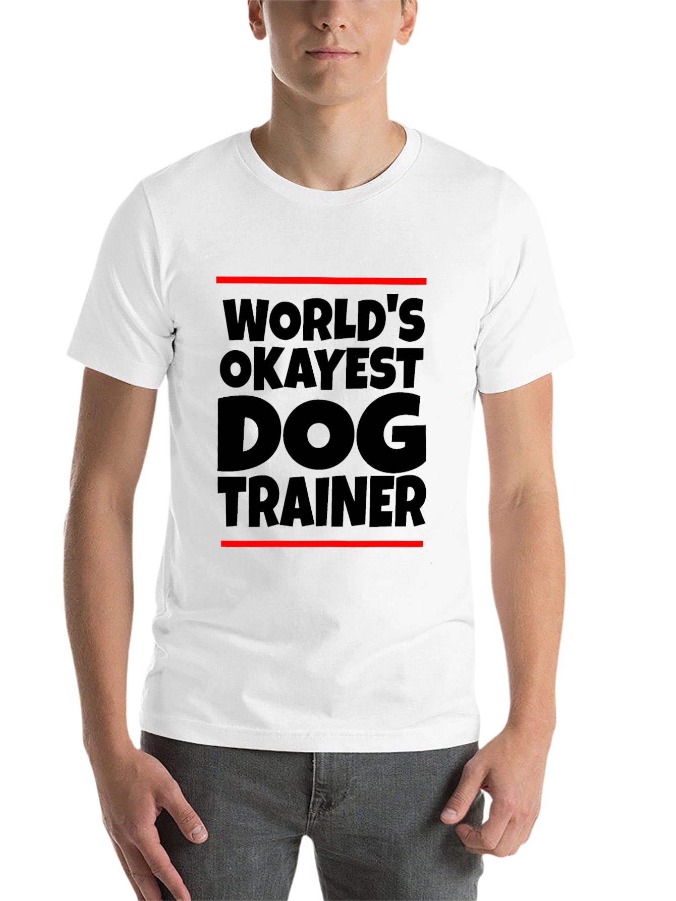 Black World's Okayest Dog Trainer Black T-Shirt view 14