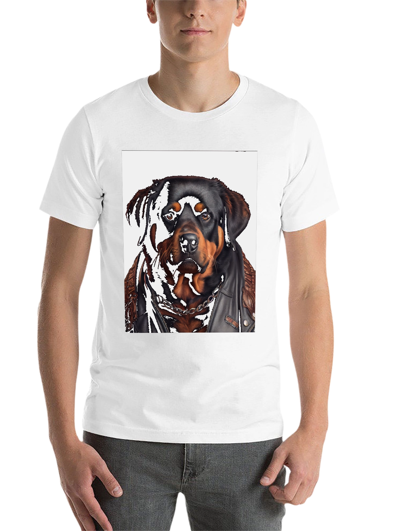 Black Rottweiler Biker T-Shirt view 14