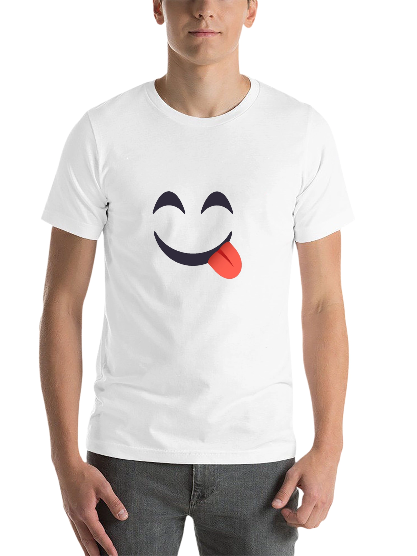 Black Funny Emoji T-Shirt - Tongue Out Graphic Tee view 14