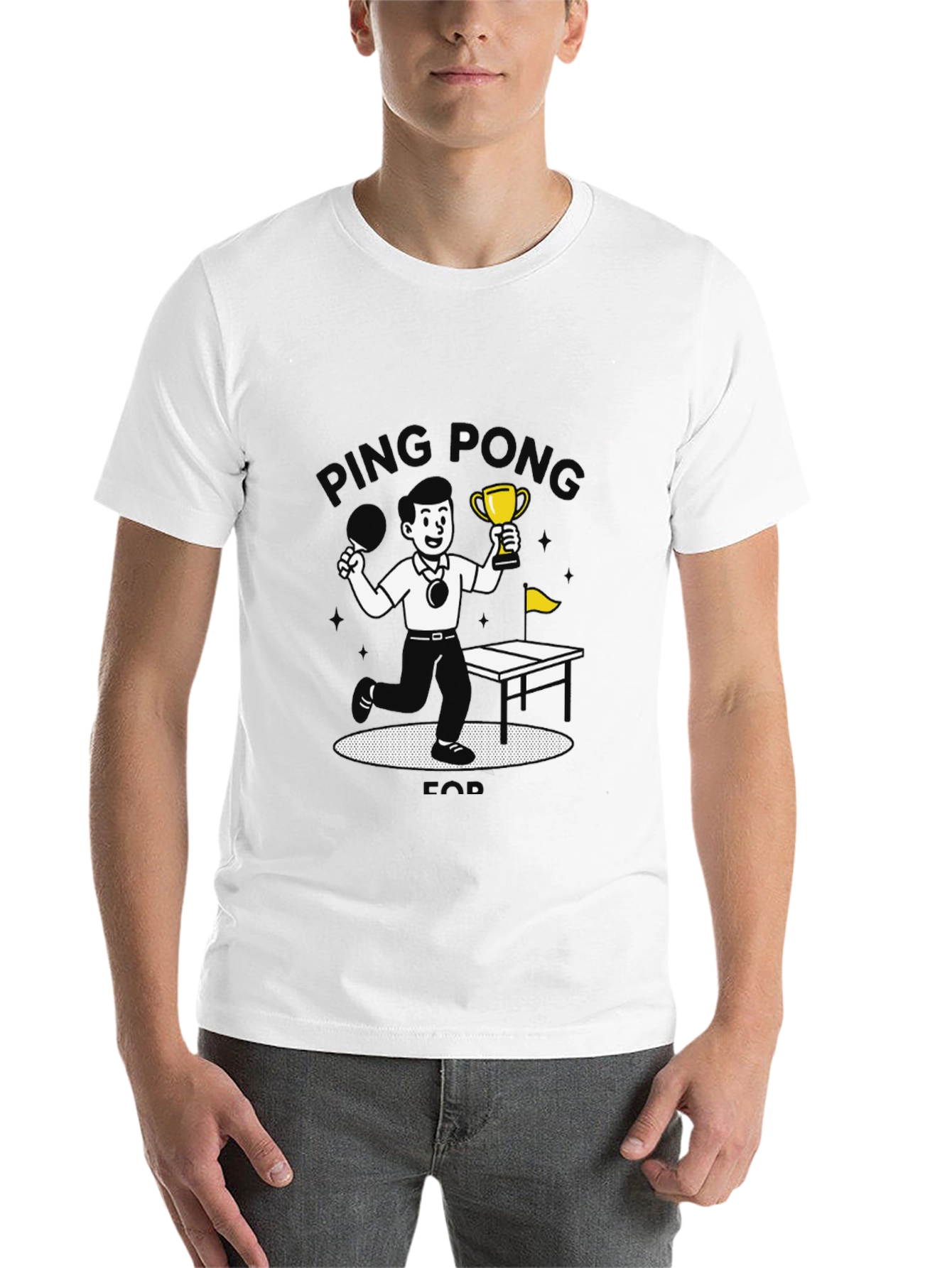 Black Ping Pong Champ Black Graphic T-Shirt view 14