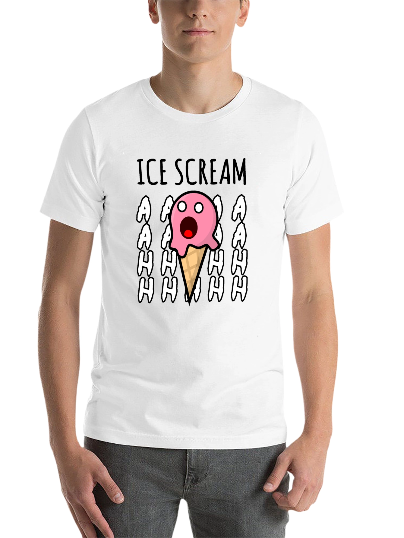 Black Ice Scream Graphic Tee - Funny Cartoon T-Shirt view 14