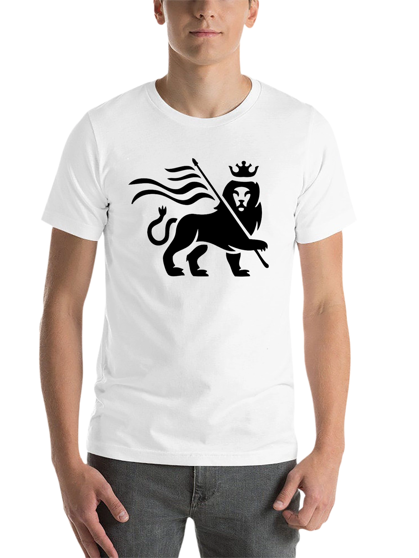 Black Reggae Lion Crown Black Graphic Tee view 14