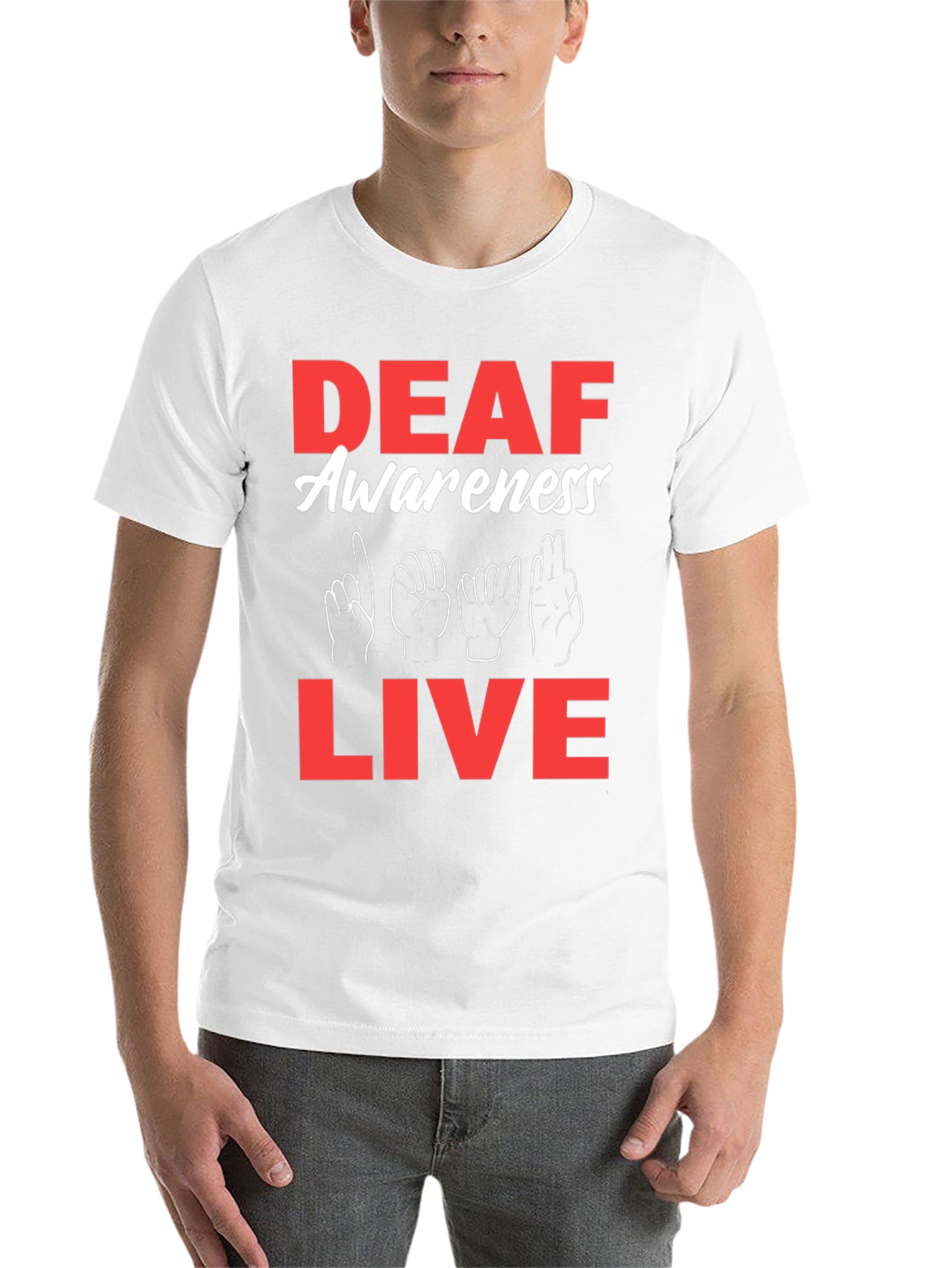 Black Deaf Awareness Live T-Shirt view 14