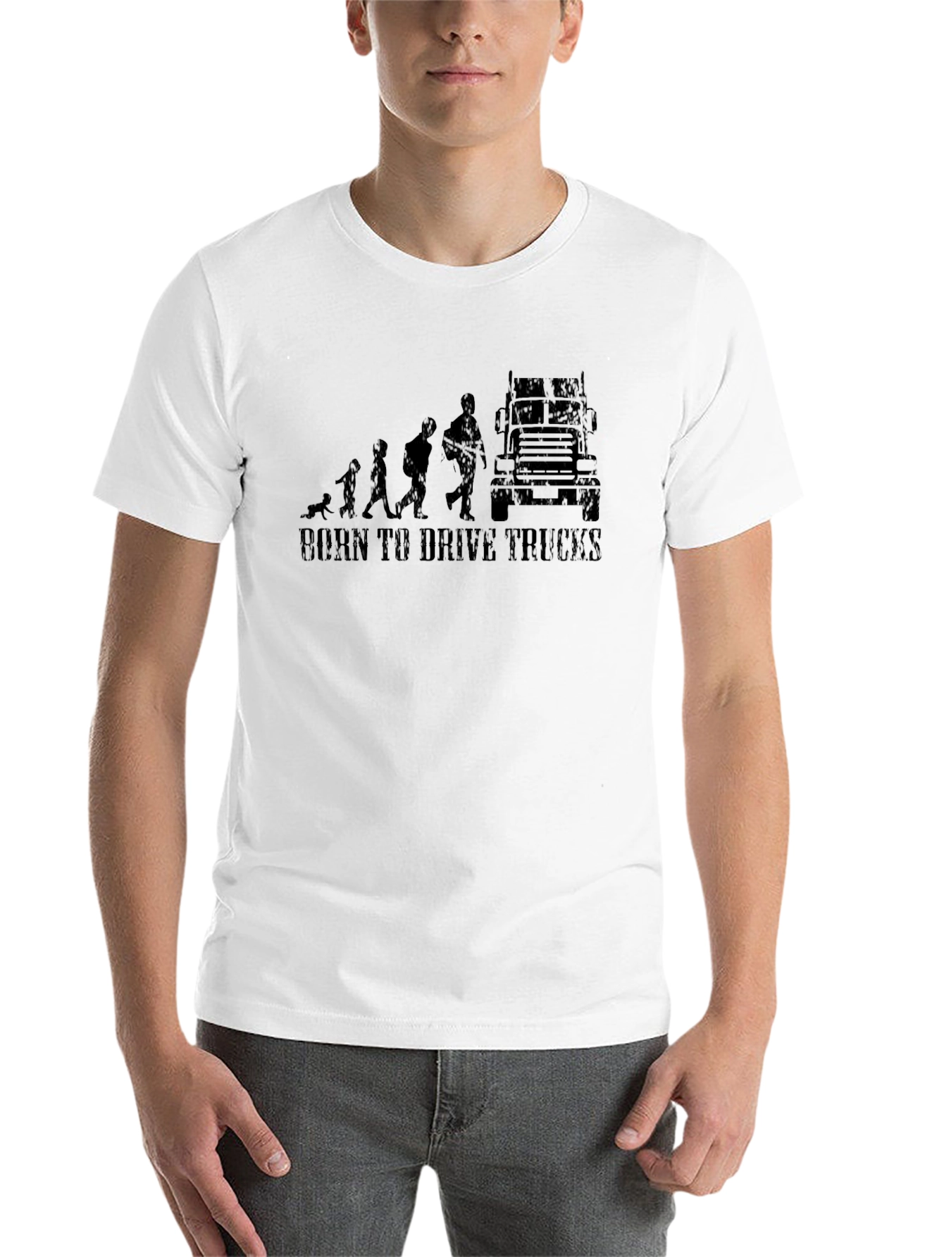 Black Born to Drive Trucks T-Shirt view 14