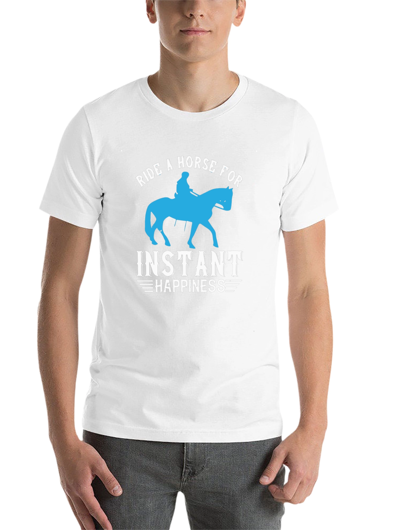 Black Ride a Horse for Instant Happiness T-Shirt view 14