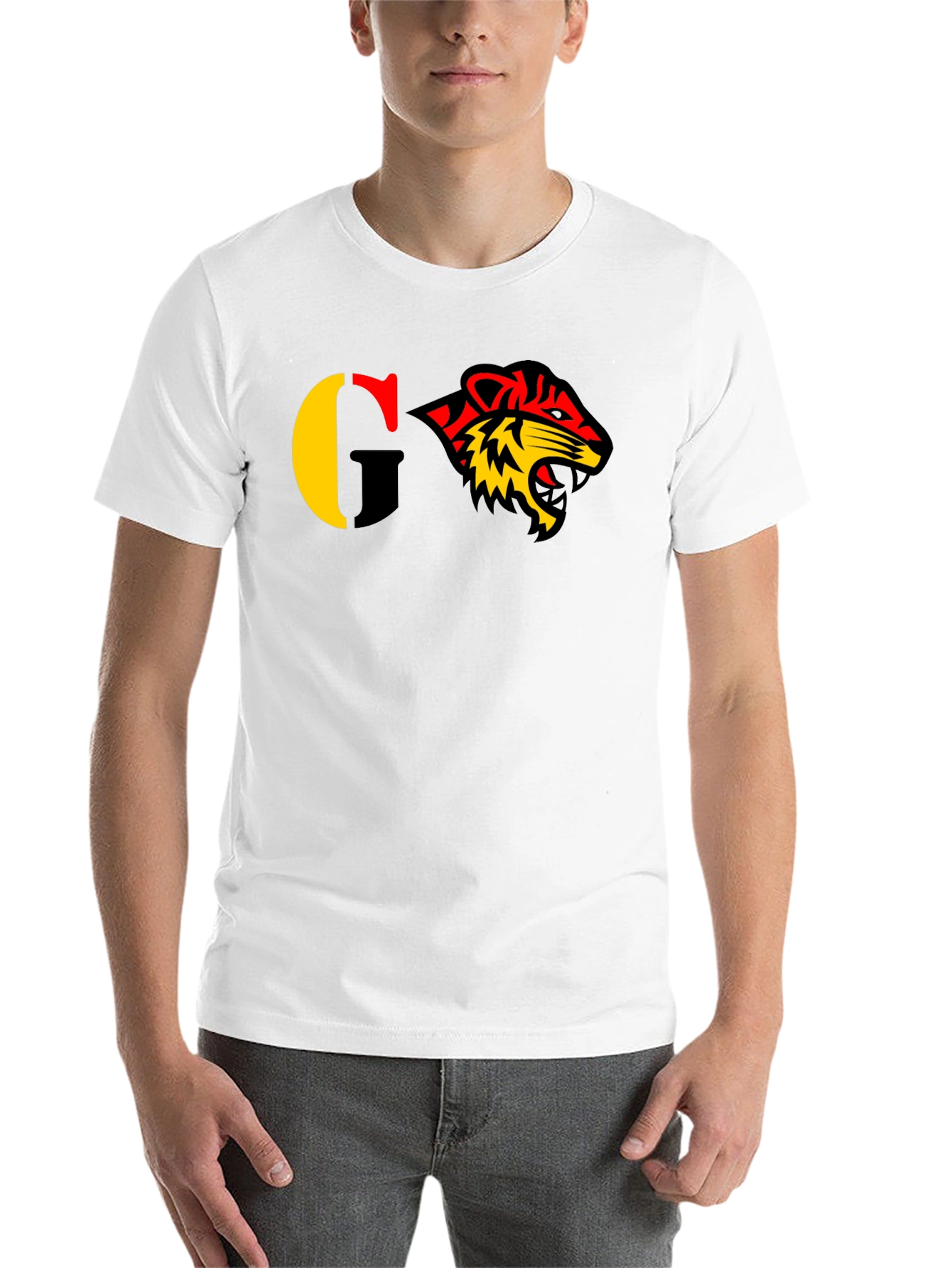 Black Bold Graphic Tee - Tiger Design view 14