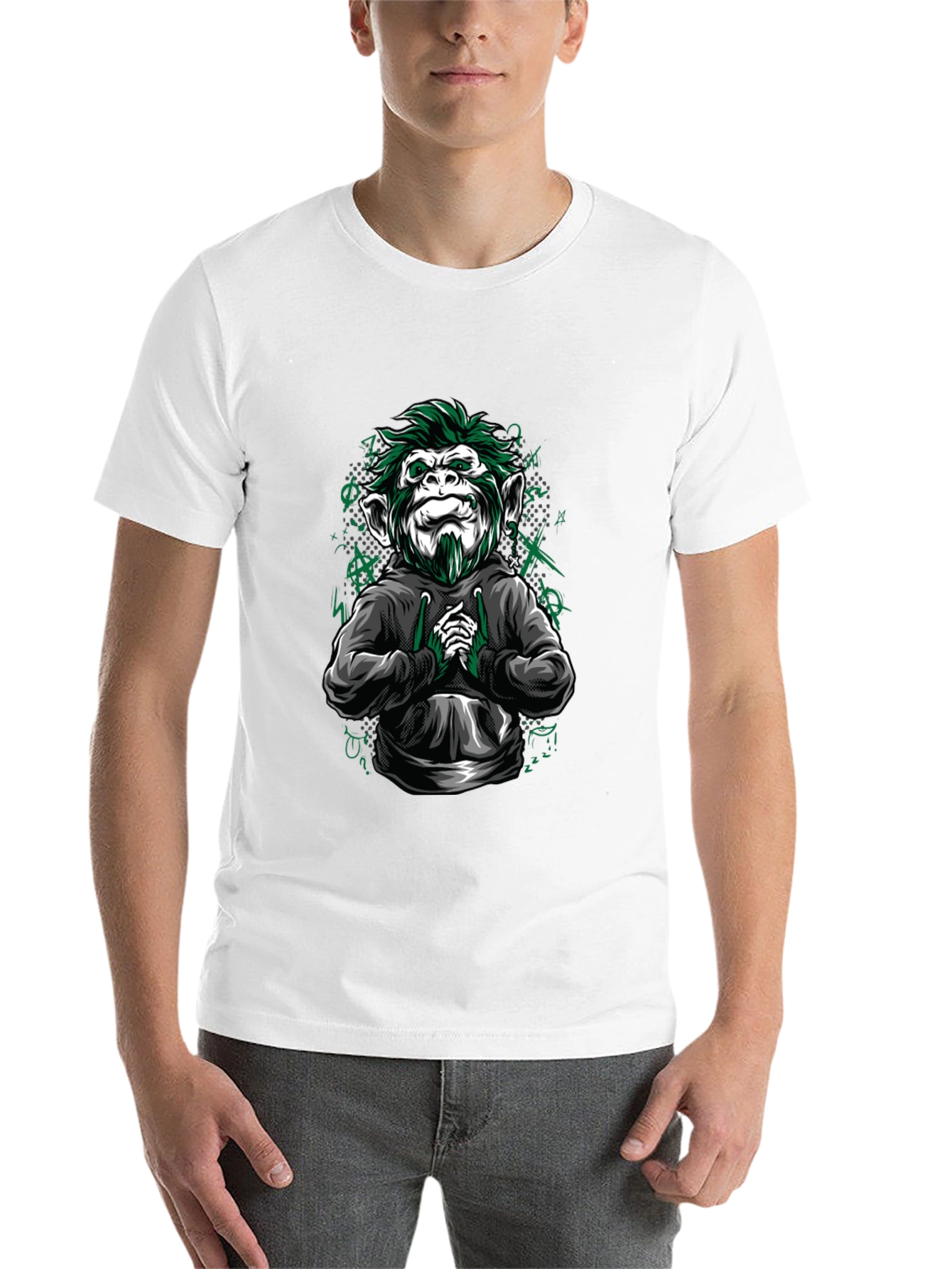 Black Urban Monkey Graphic Tee - Cool & Edgy Design view 14