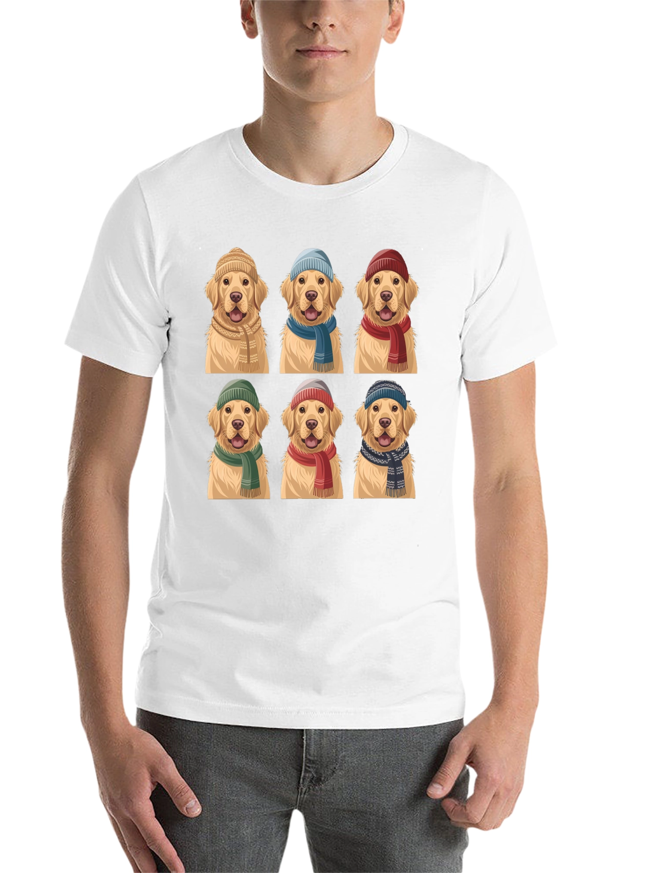 Black Golden Retriever Hats & Scarves T-Shirt view 14
