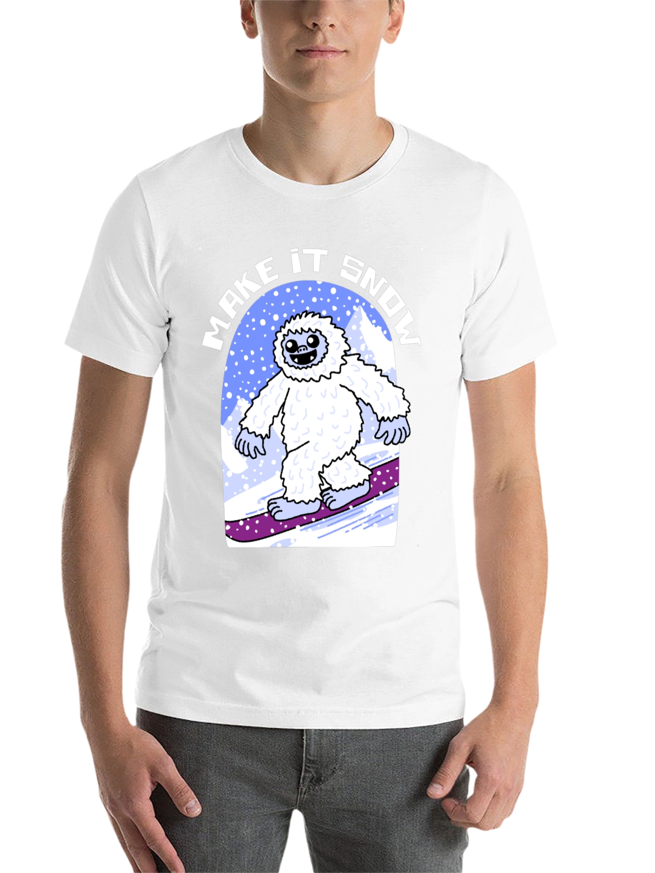 Black Make It Snow Yeti T-Shirt view 14