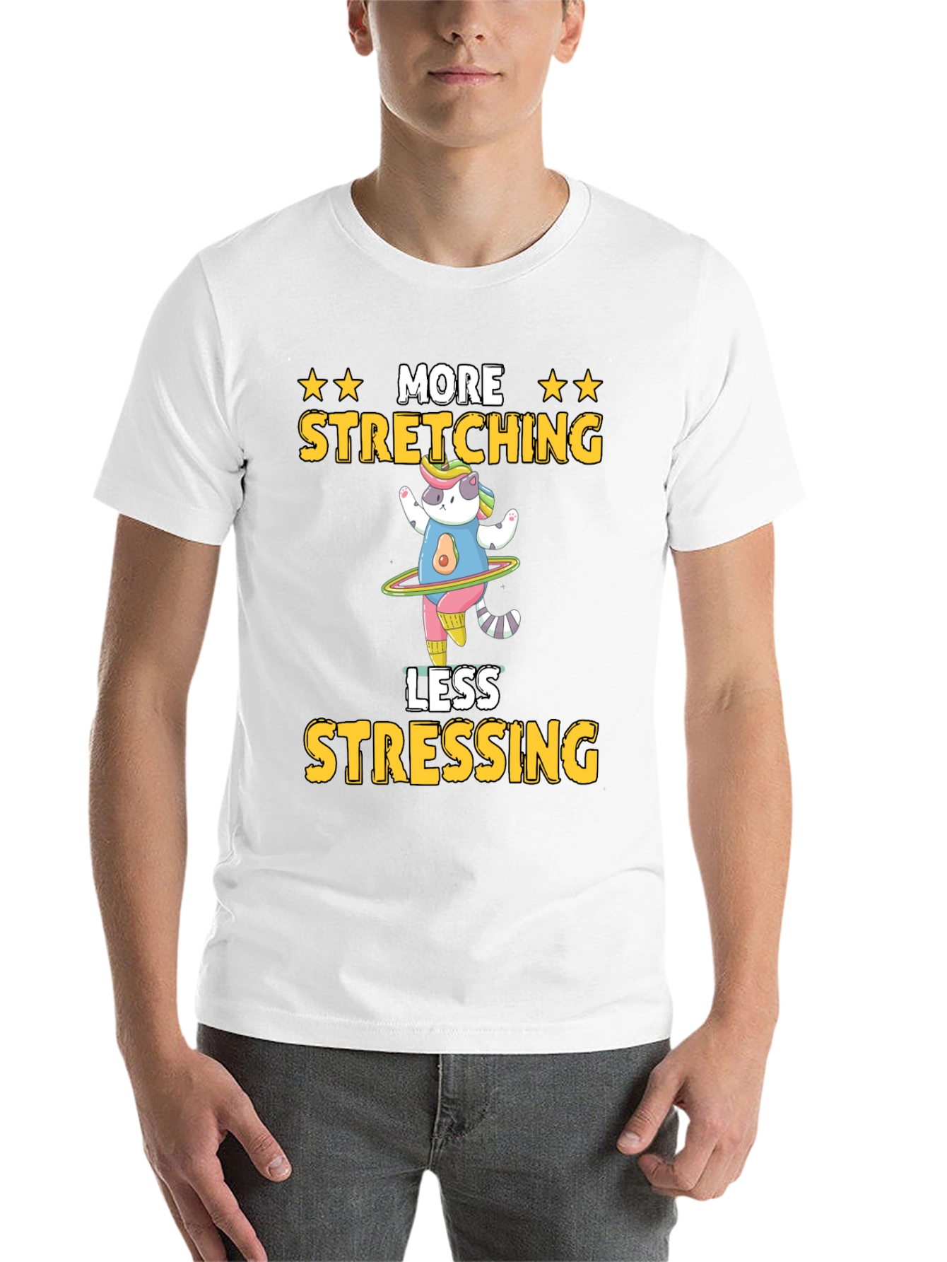 More Stretching Less Stressing Graphic T-Shirt - 14