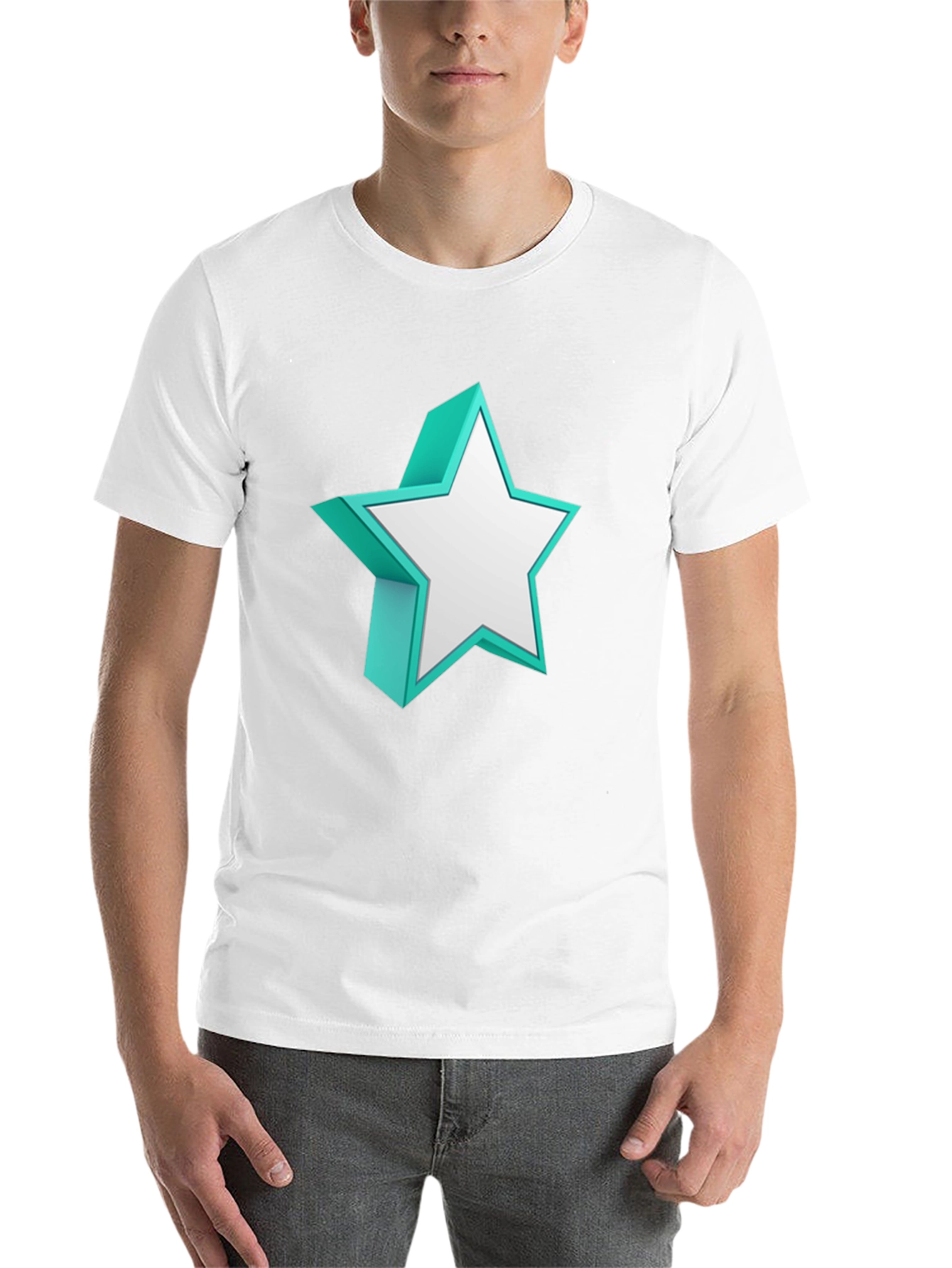 Black 3D Star Graphic Tee - Bold Style Statement view 14