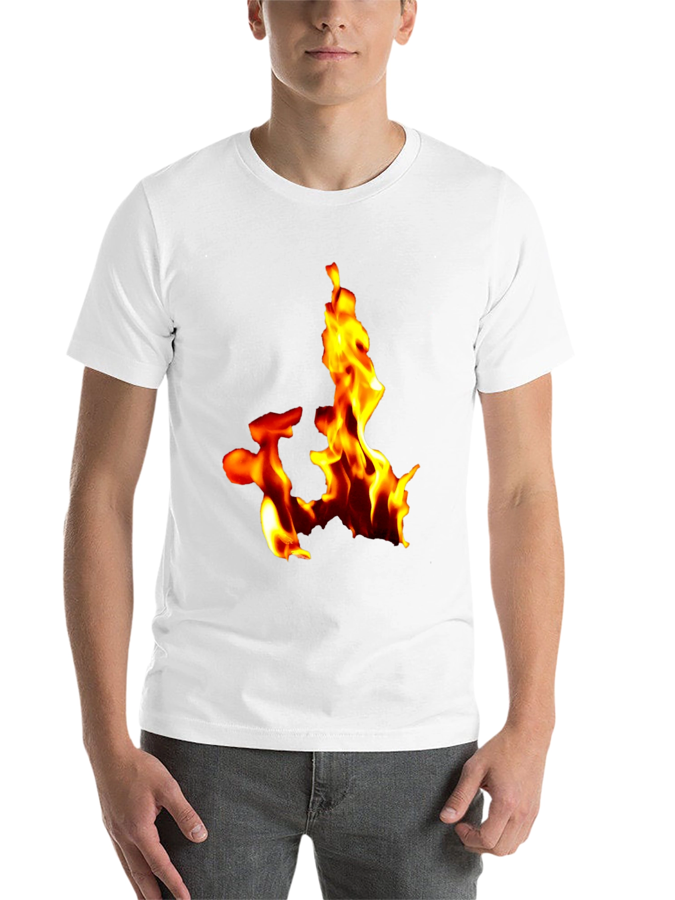 Black Fiery Flames Graphic Tee - Bold Black T-Shirt view 14