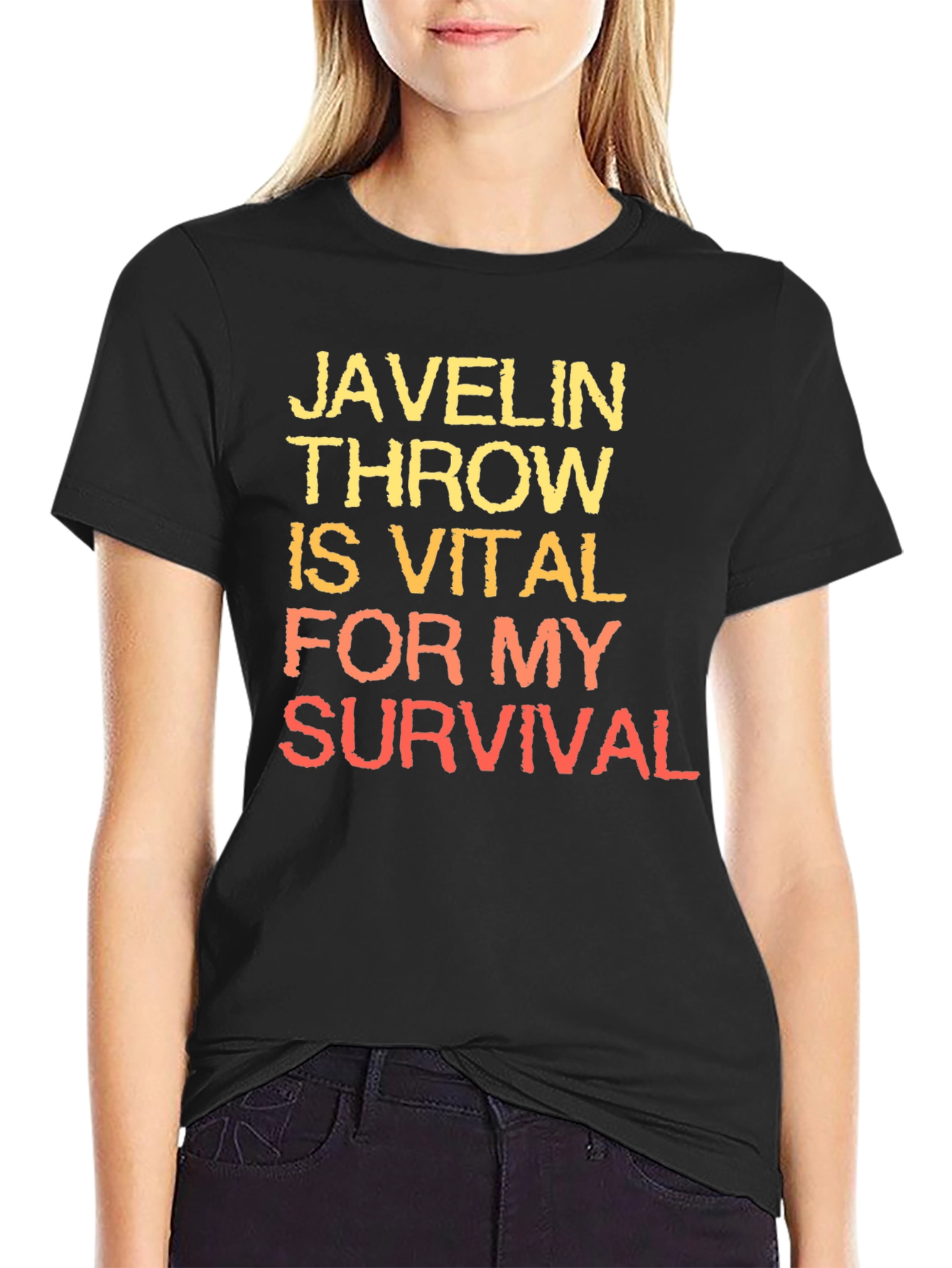Black Javelin Throw Survival Black T-Shirt view 2
