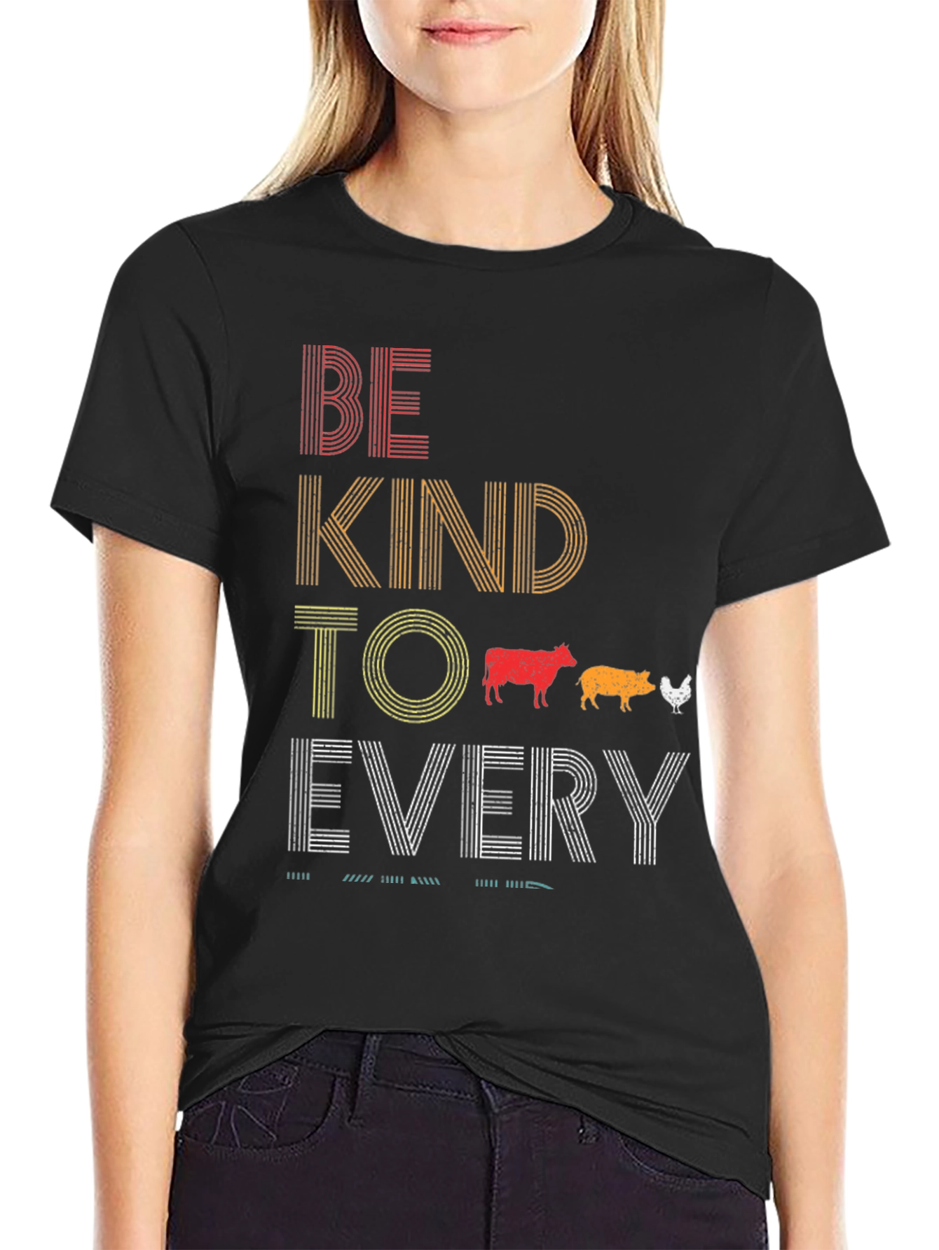 Black Be Kind To Every Kind Black T-Shirt view 2