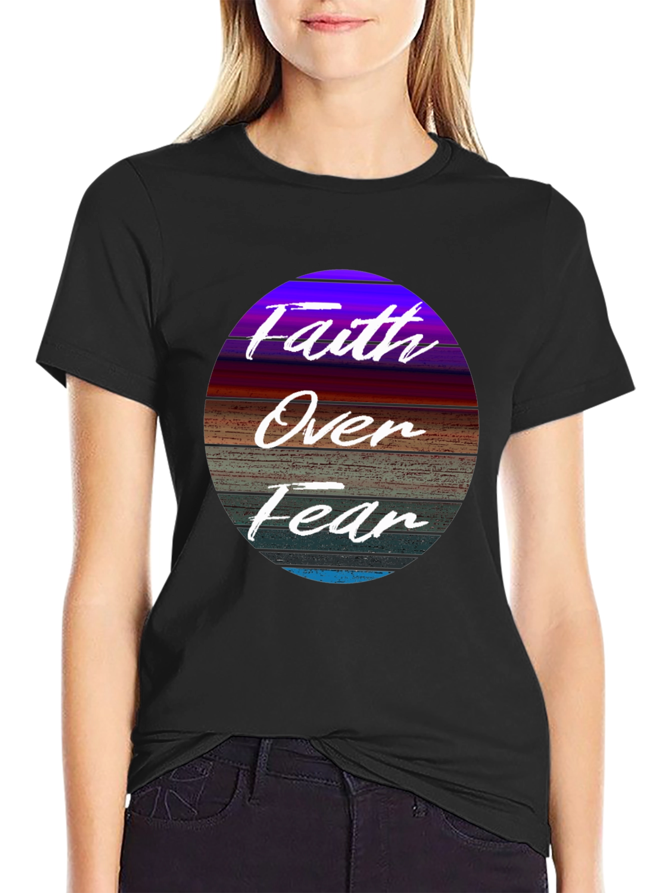 Black Faith Over Fear Graphic Tee view 2
